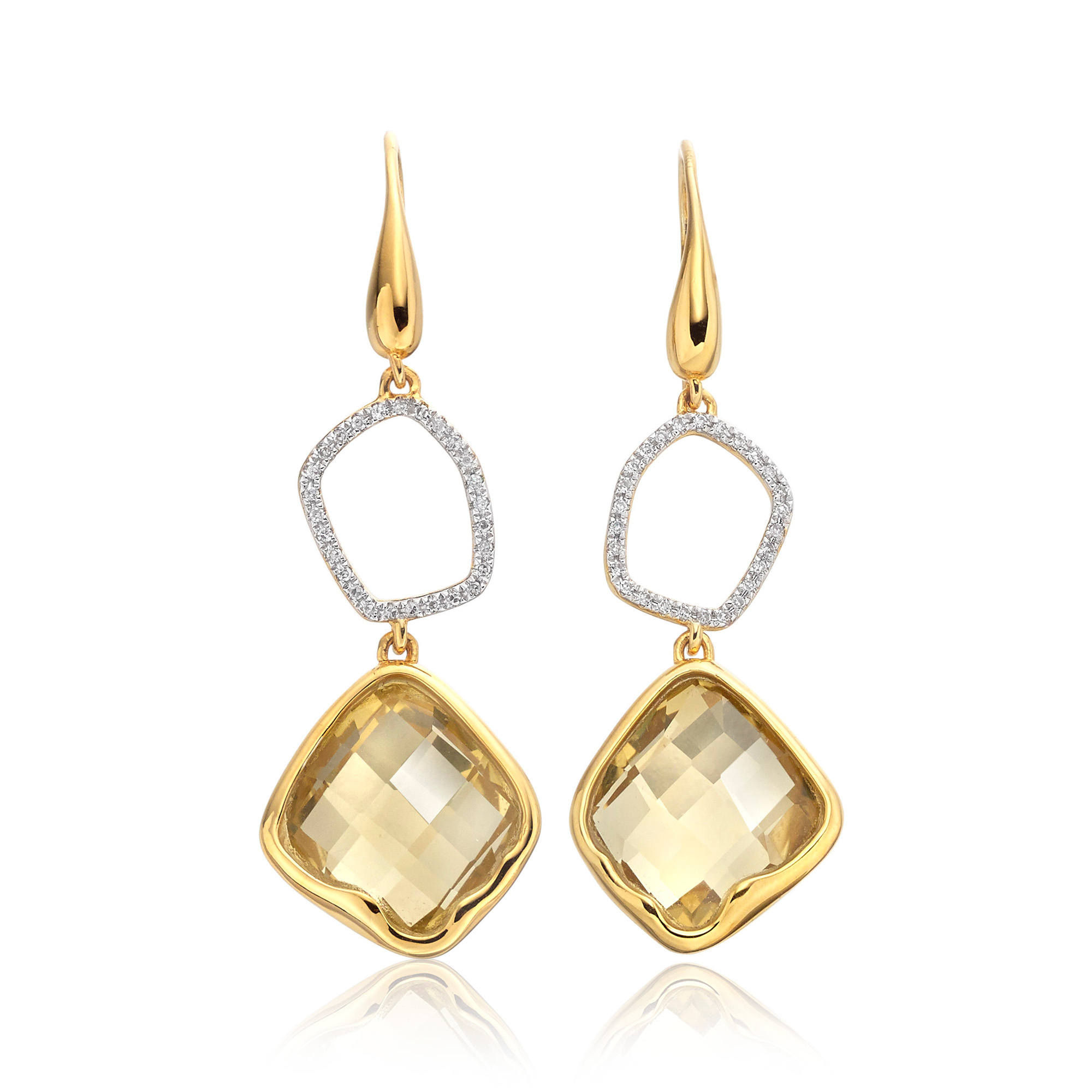 Riva Diamond Cocktail Drop Earrings in 18ct Gold Vermeil on