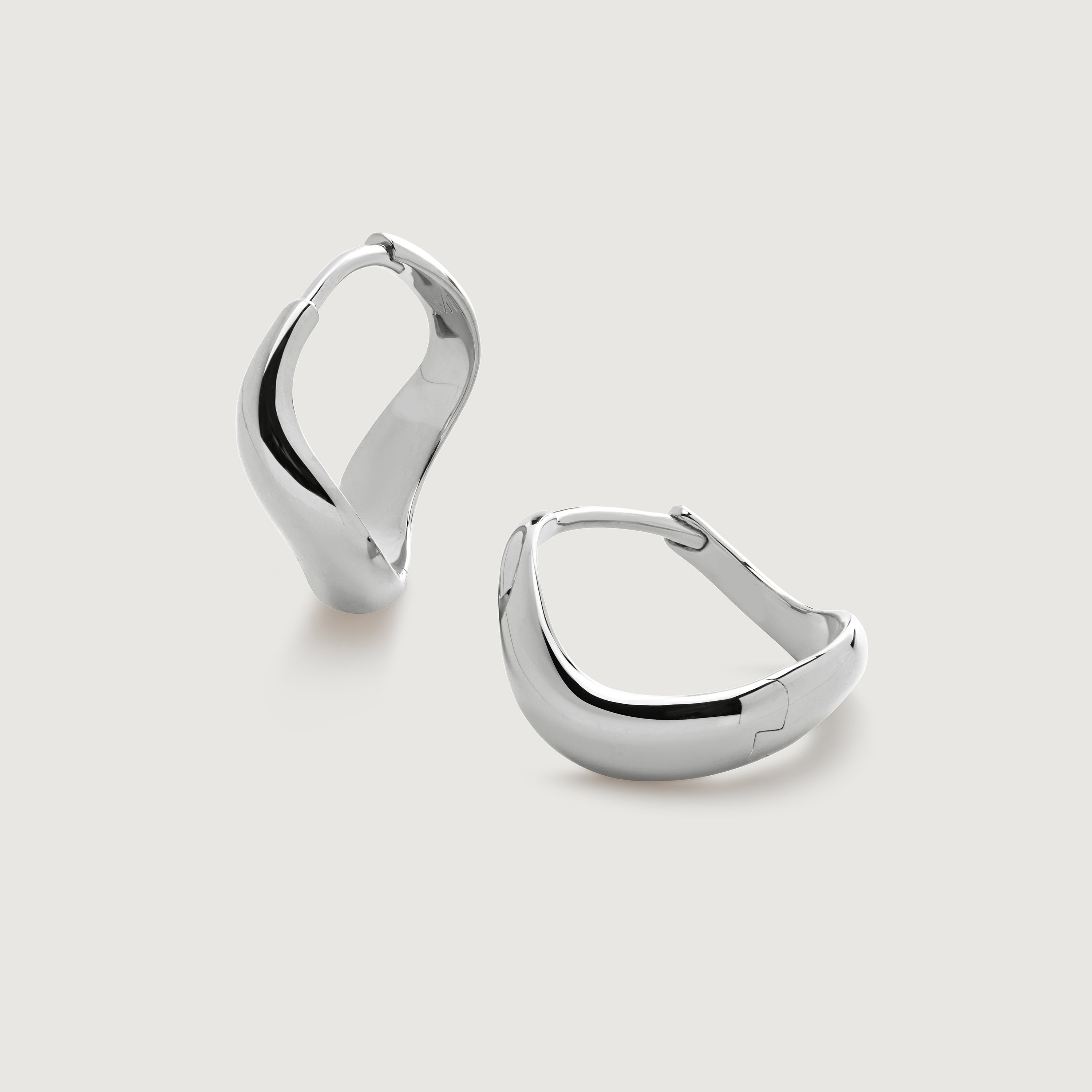 Swirl Small Hoop Earrings in Sterling Silver | Jewellery by Monica