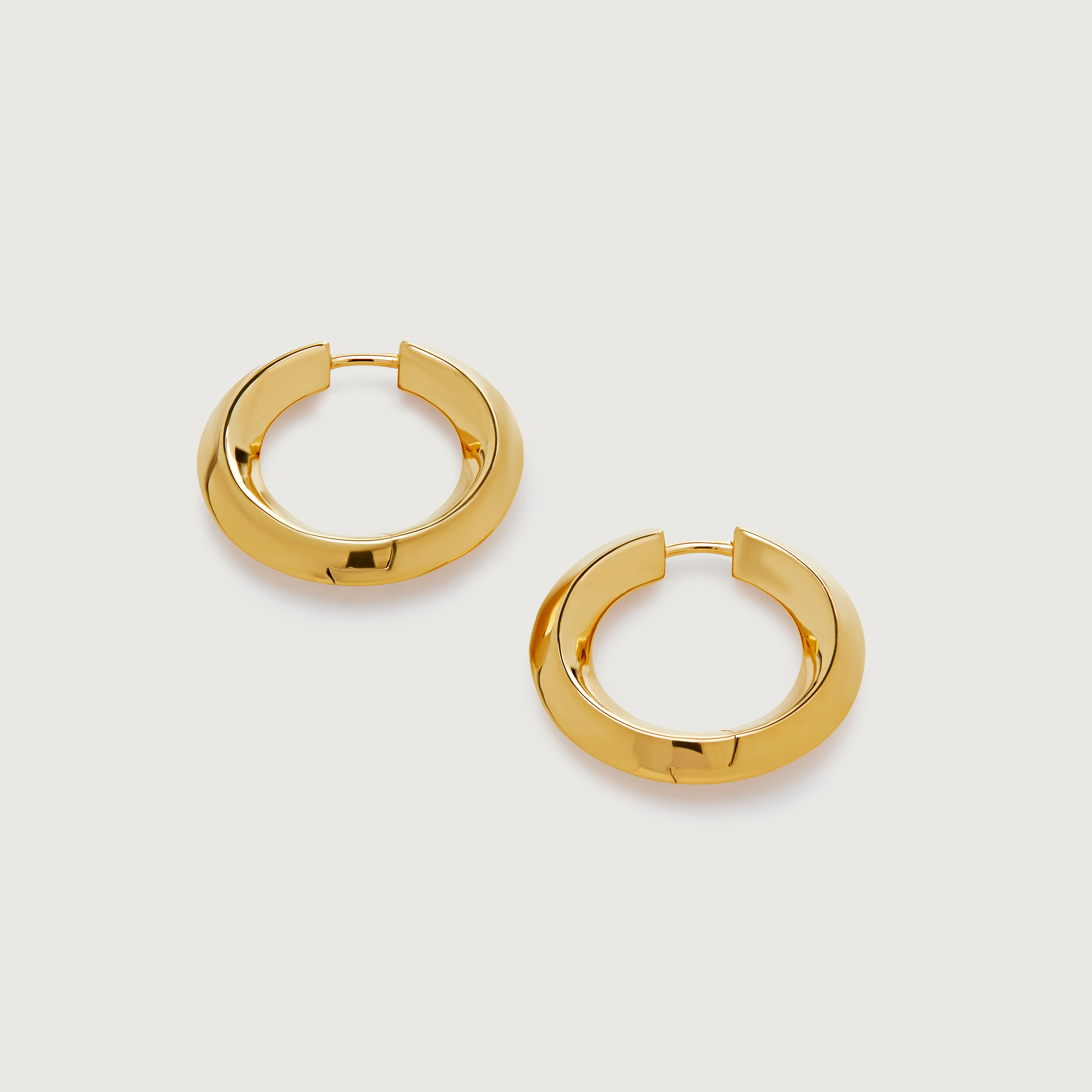Power Medium Hoop Earrings in 18k Gold Vermeil on Sterling