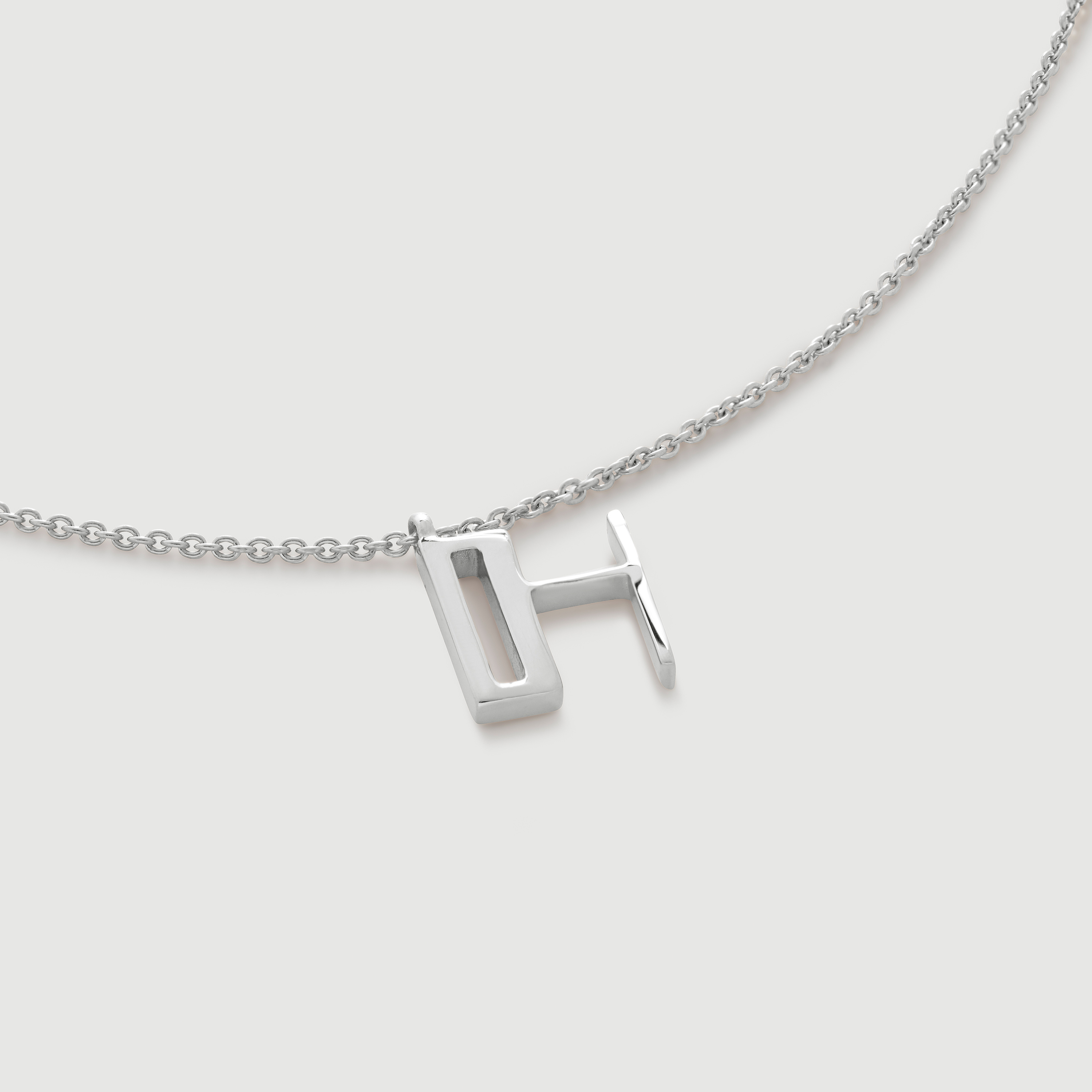 Initial H Chain Necklace in Sterling Silver | Jewellery by Monica