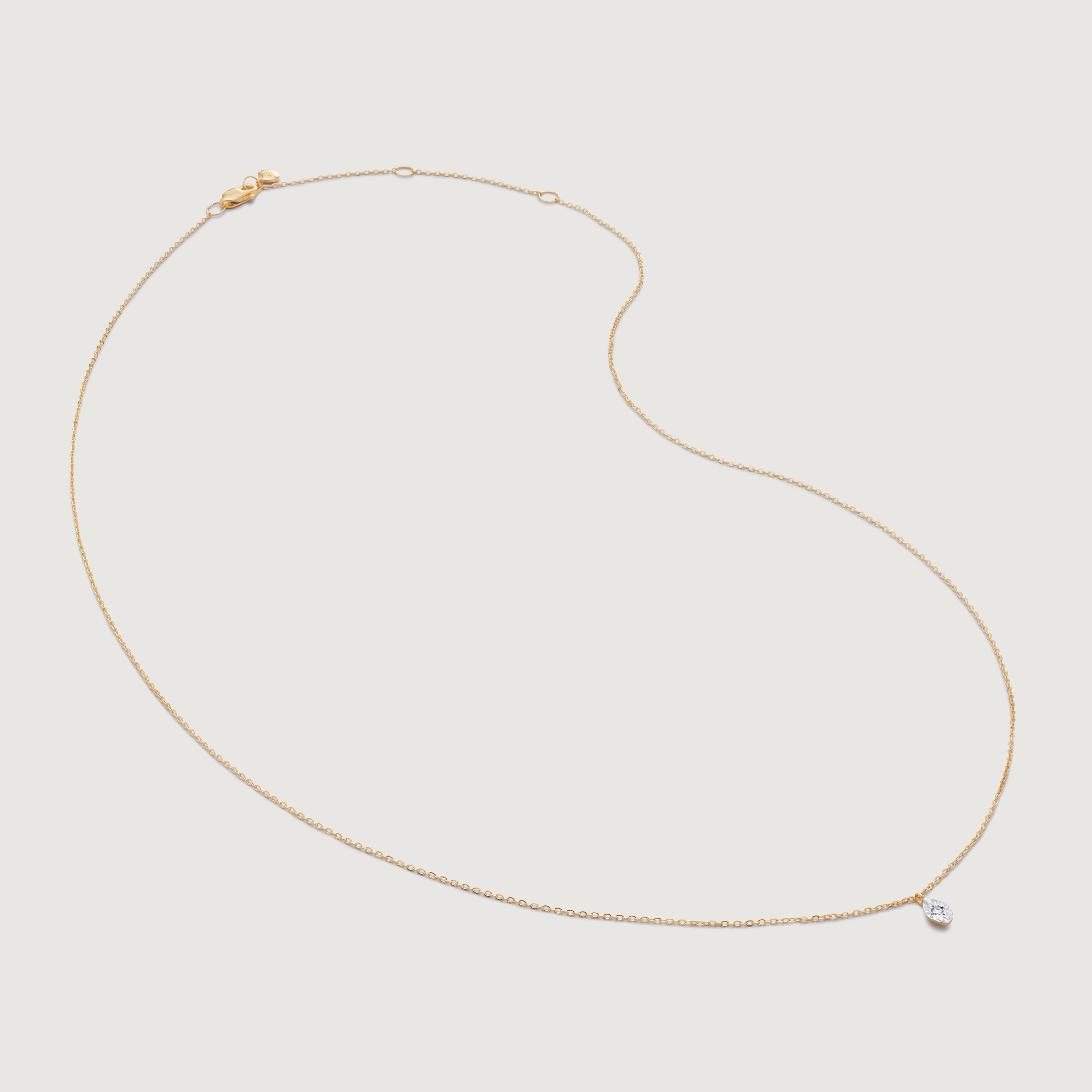 Diamond Marquise Chain Necklace Adjustable 41-46cm/ 16-18