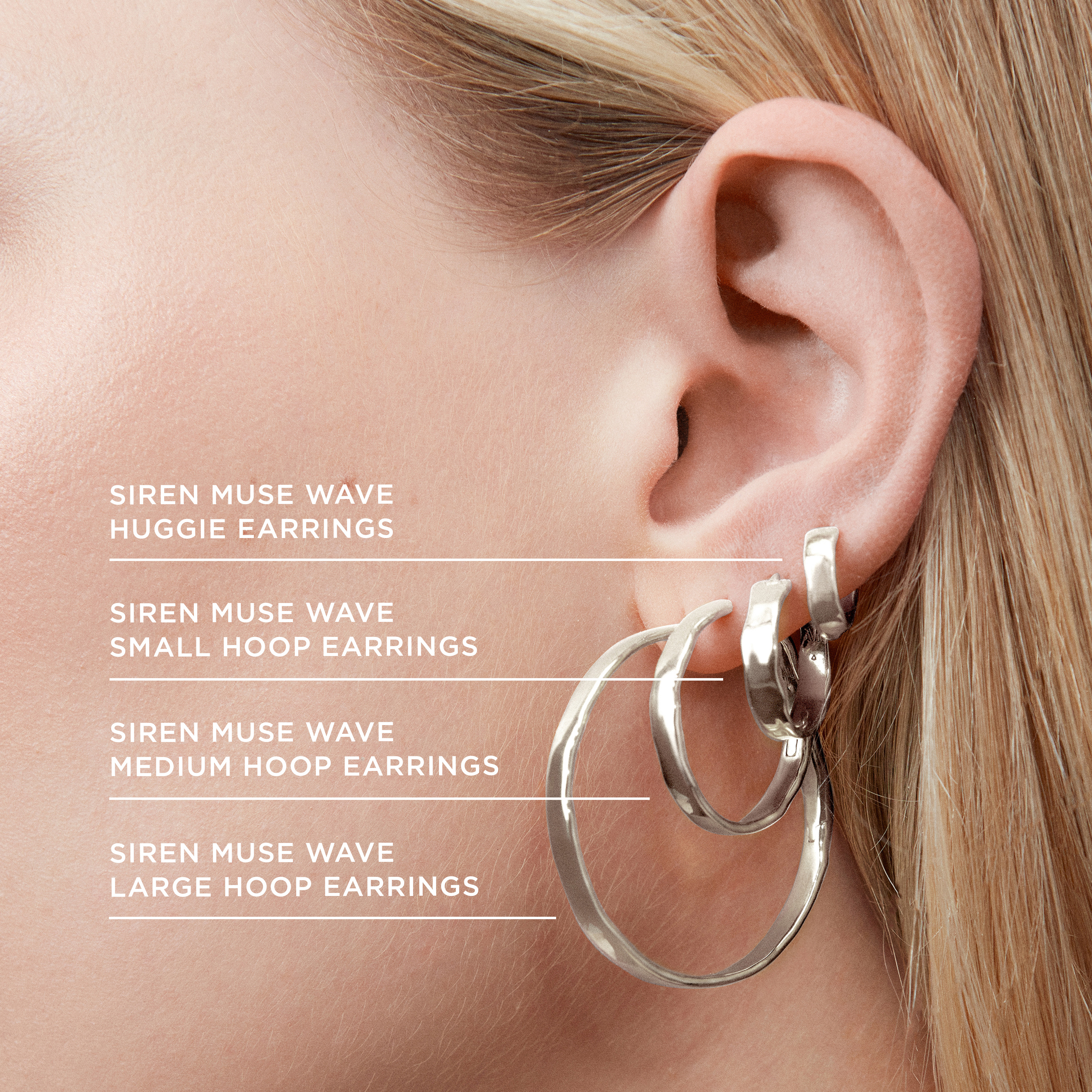 【HYERES LOR】25SS★ Silver W Single Wave One-Touch Earrings Designer fashion, Seoul-fully created | W Concept