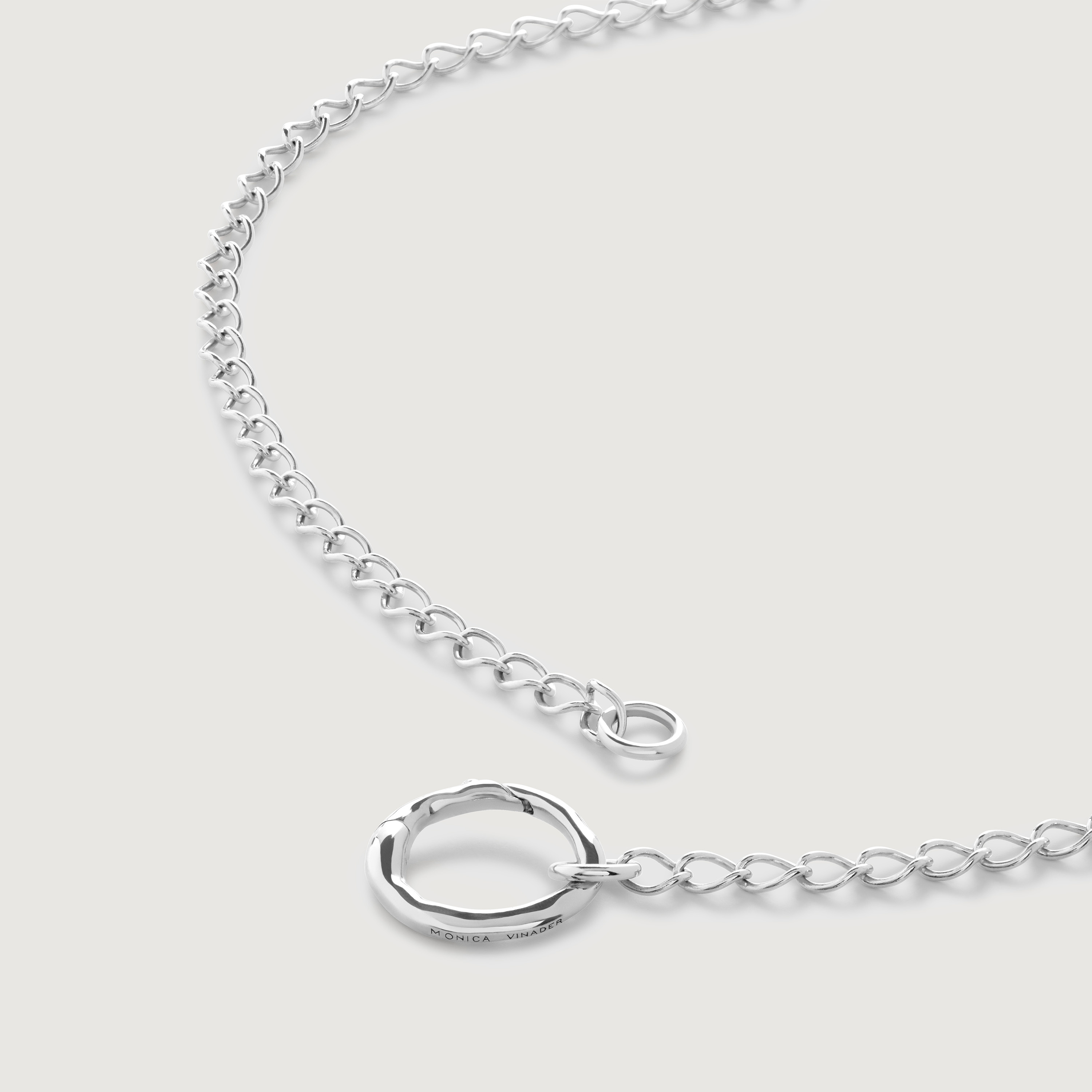 Monica Vinader Triple Bead Choker Necklace, Silver at John Lewis & Partners