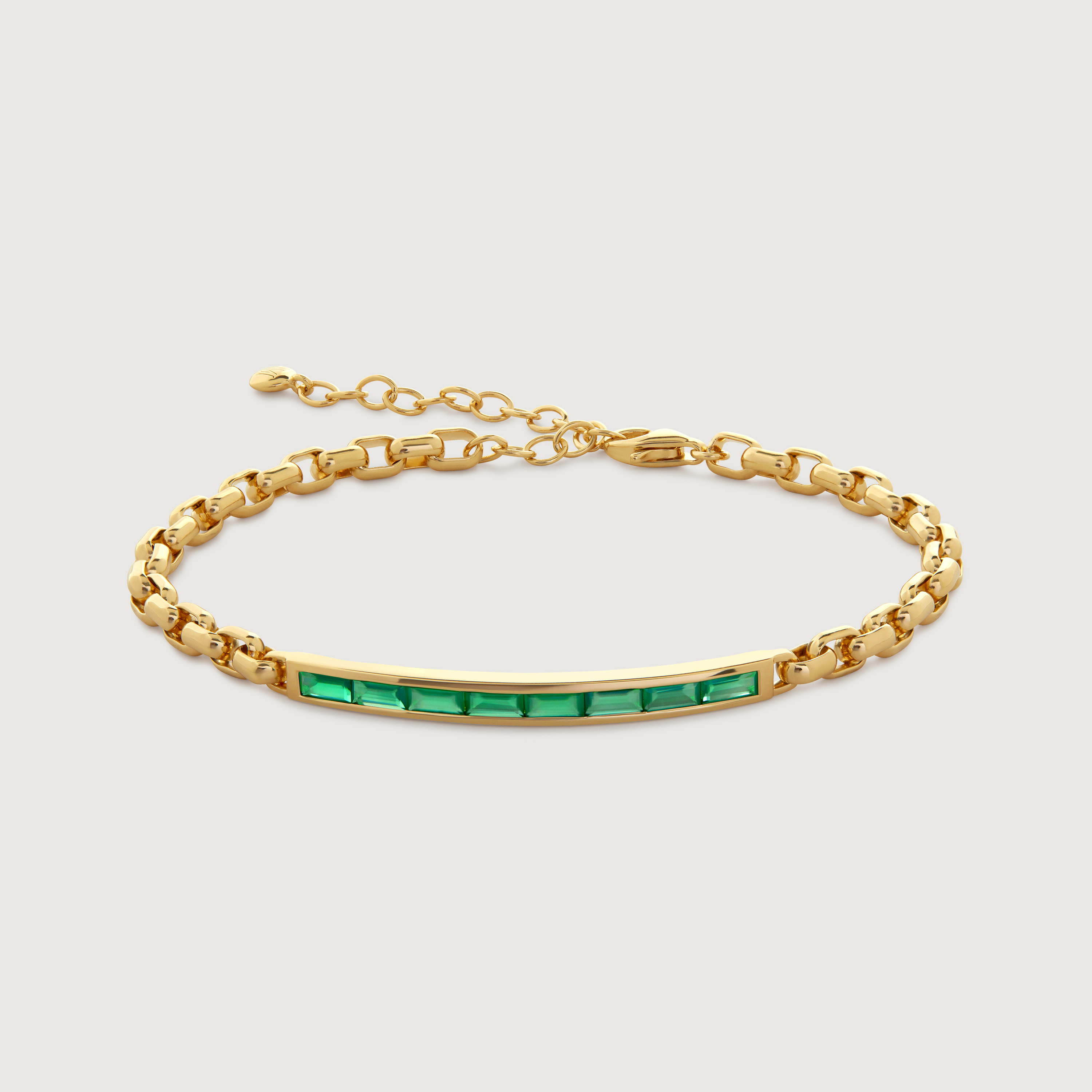 Mini Baguette Chain Bracelet in 18k Gold Vermeil on Sterling