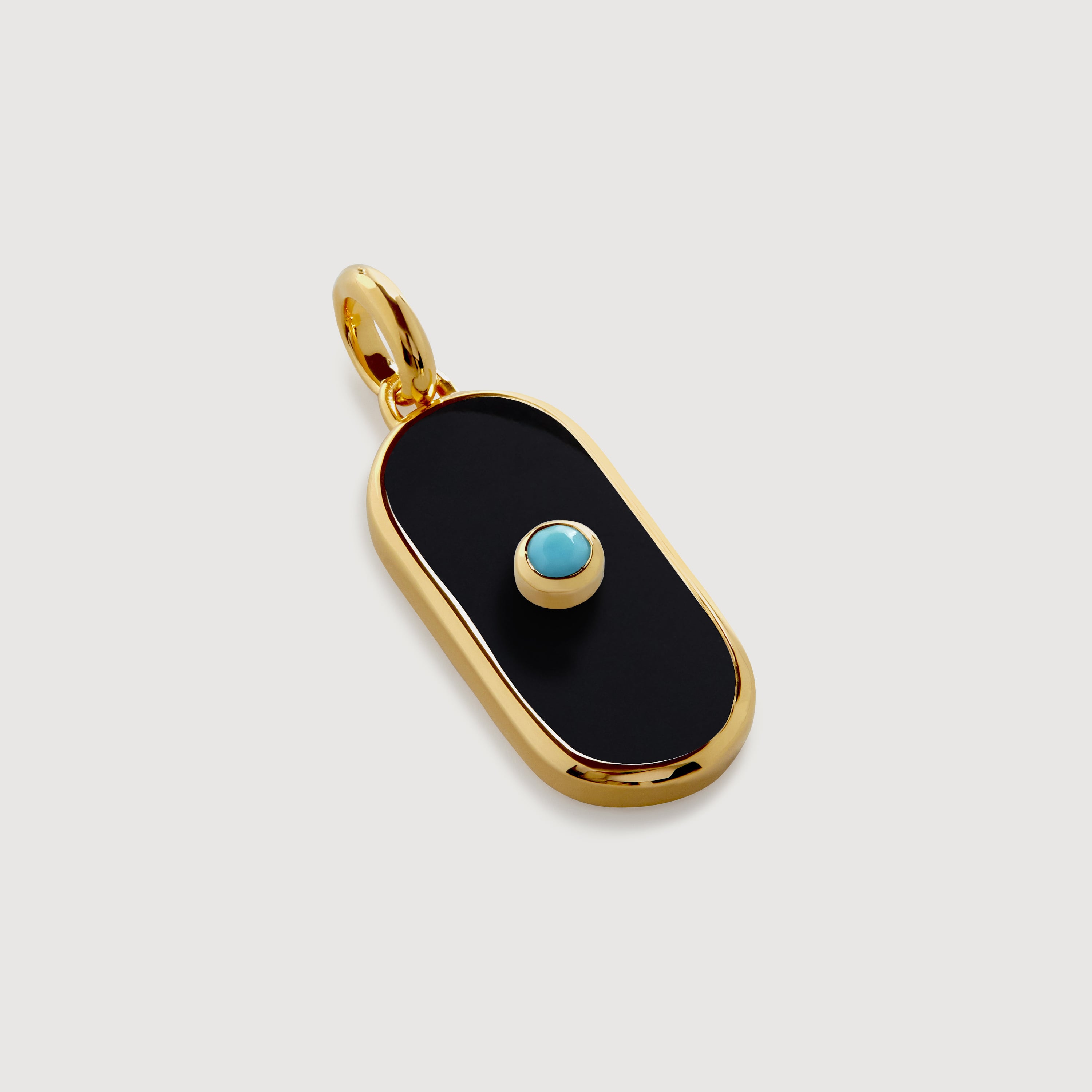 Gemstone Tablet Pendant Charm in 18k Gold Vermeil on Sterling