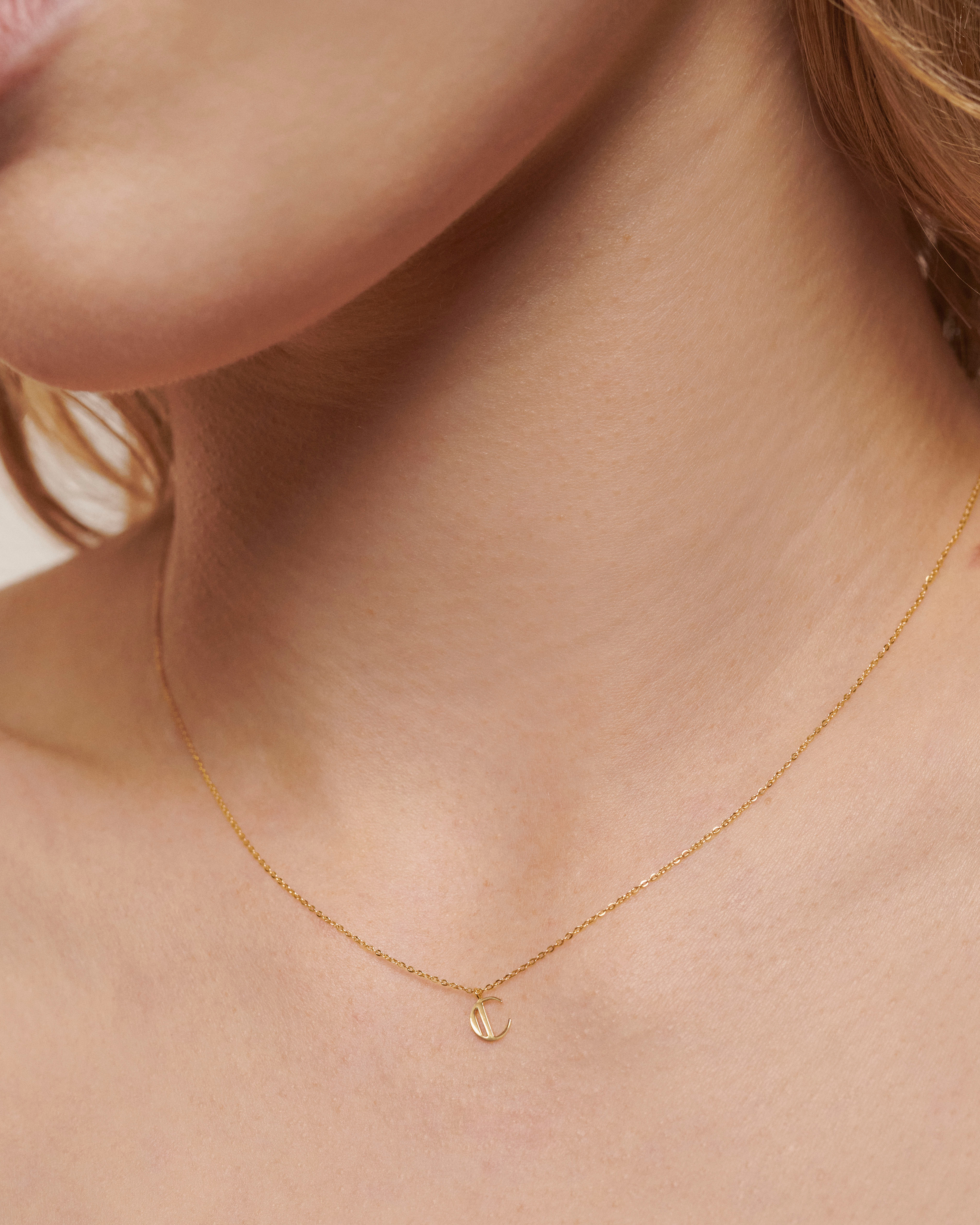 Mini Initial X Chain Necklace in 14k Solid Gold | Jewellery by