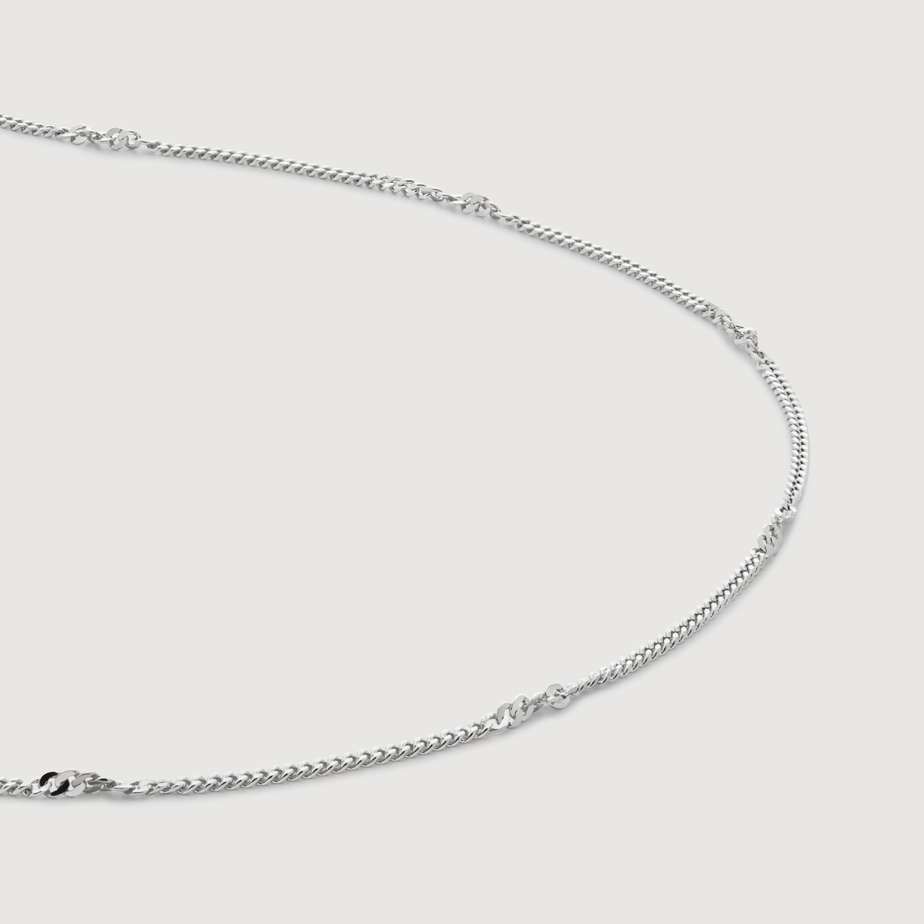 Curb Twist Necklace Adjustable 41-46cm/16-18' in Sterling