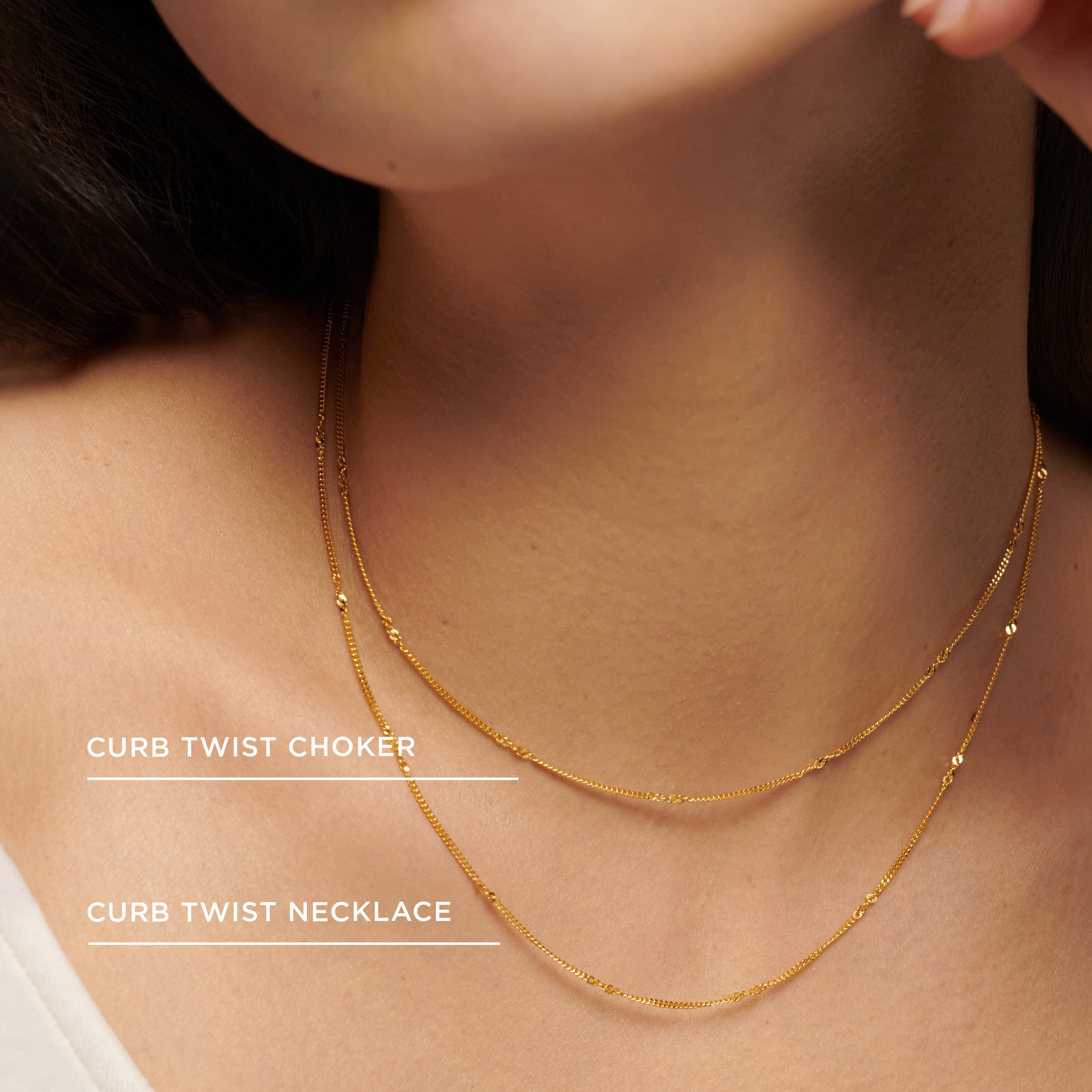 Curb Twist Necklace Adjustable 41-46cm/16-18