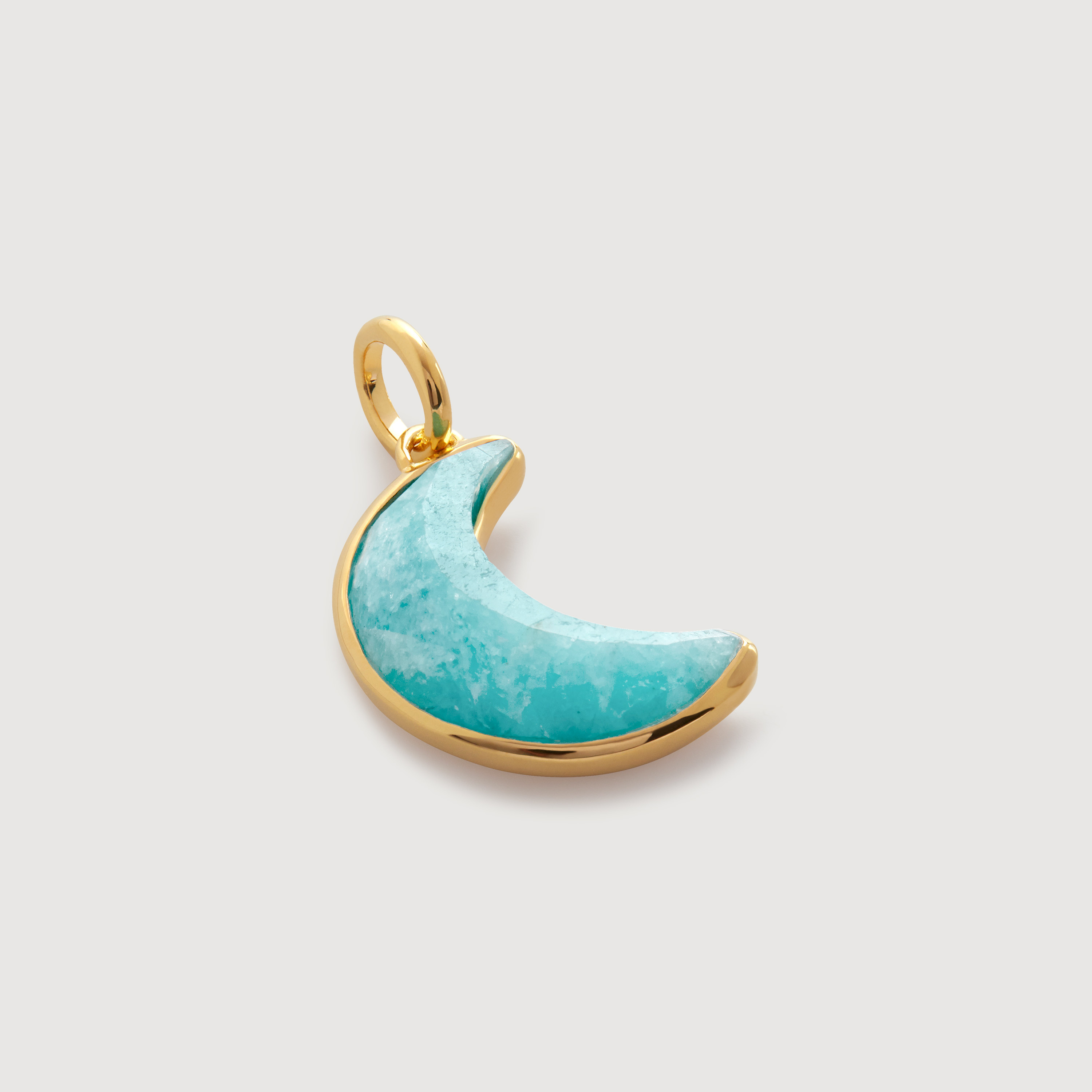 Faceted Crescent Moon Pendant Charm in 18ct Gold Vermeil on