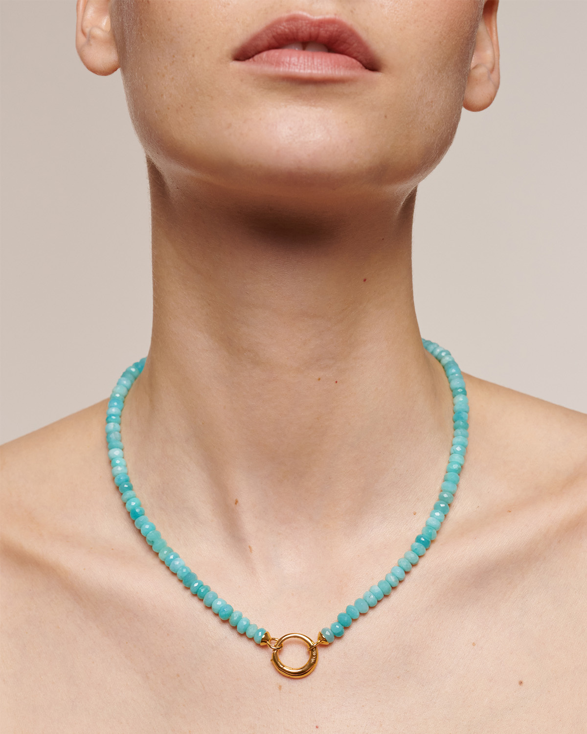 Kissing Moon Gemstone Capture Necklace in 18ct Gold Vermeil on