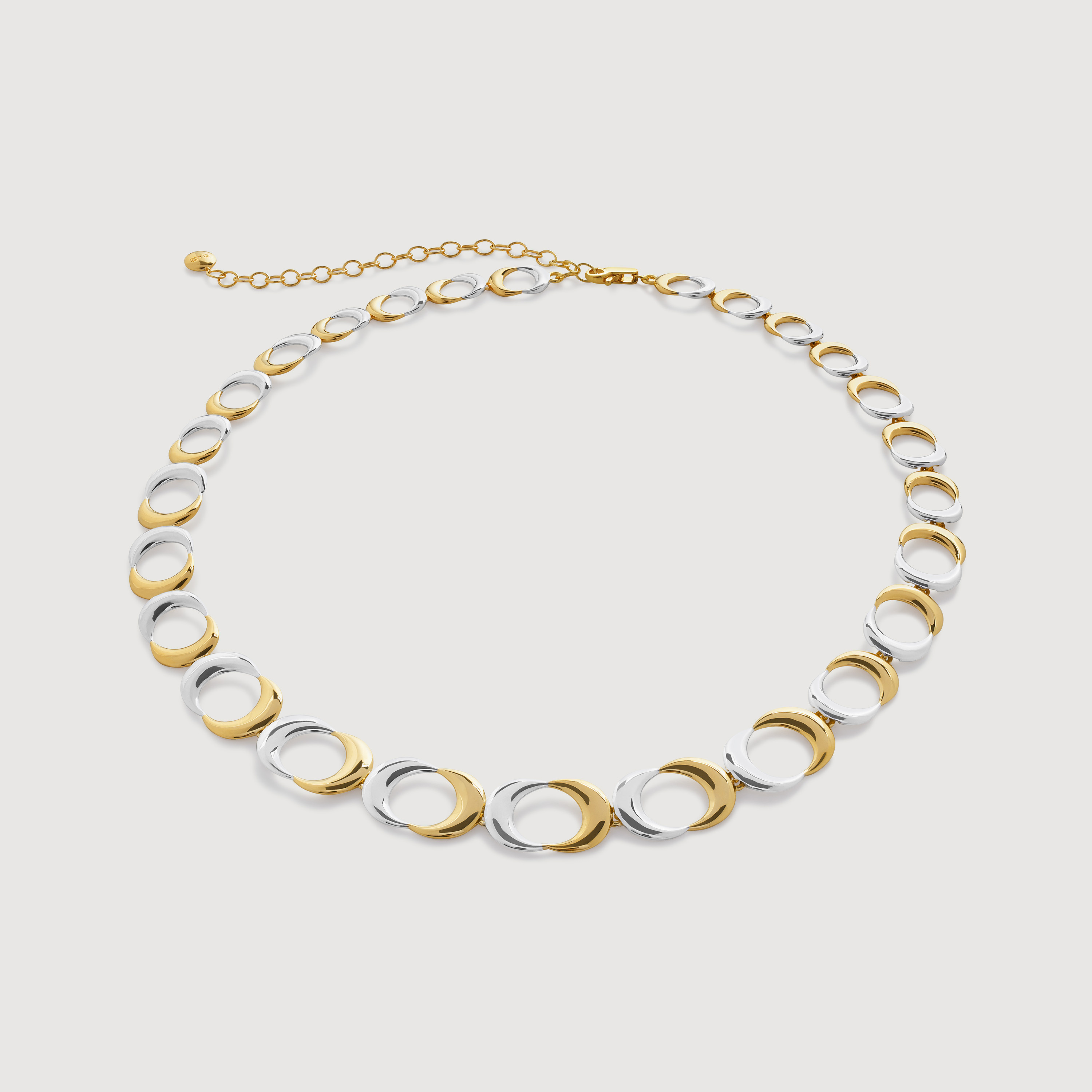 Kissing Moon Mixed Metal Necklace in 18k Gold Vermeil on