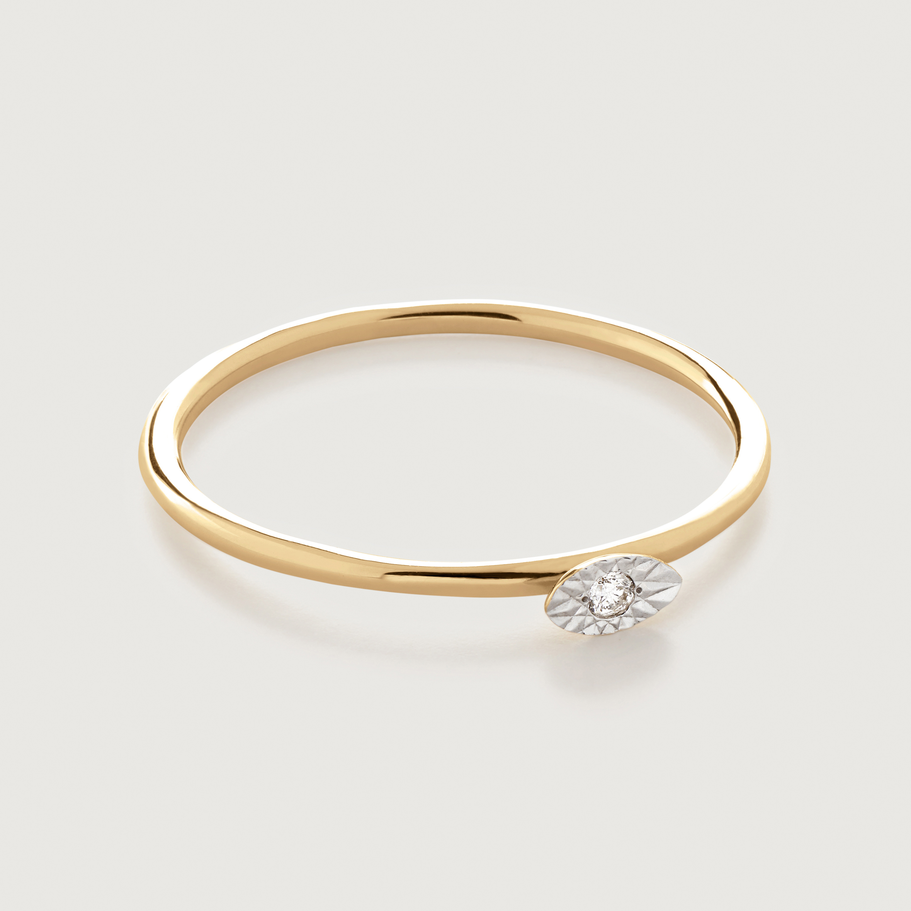 Lab Grown Diamond Marquise Solitaire Stacking Ring in 14k Solid