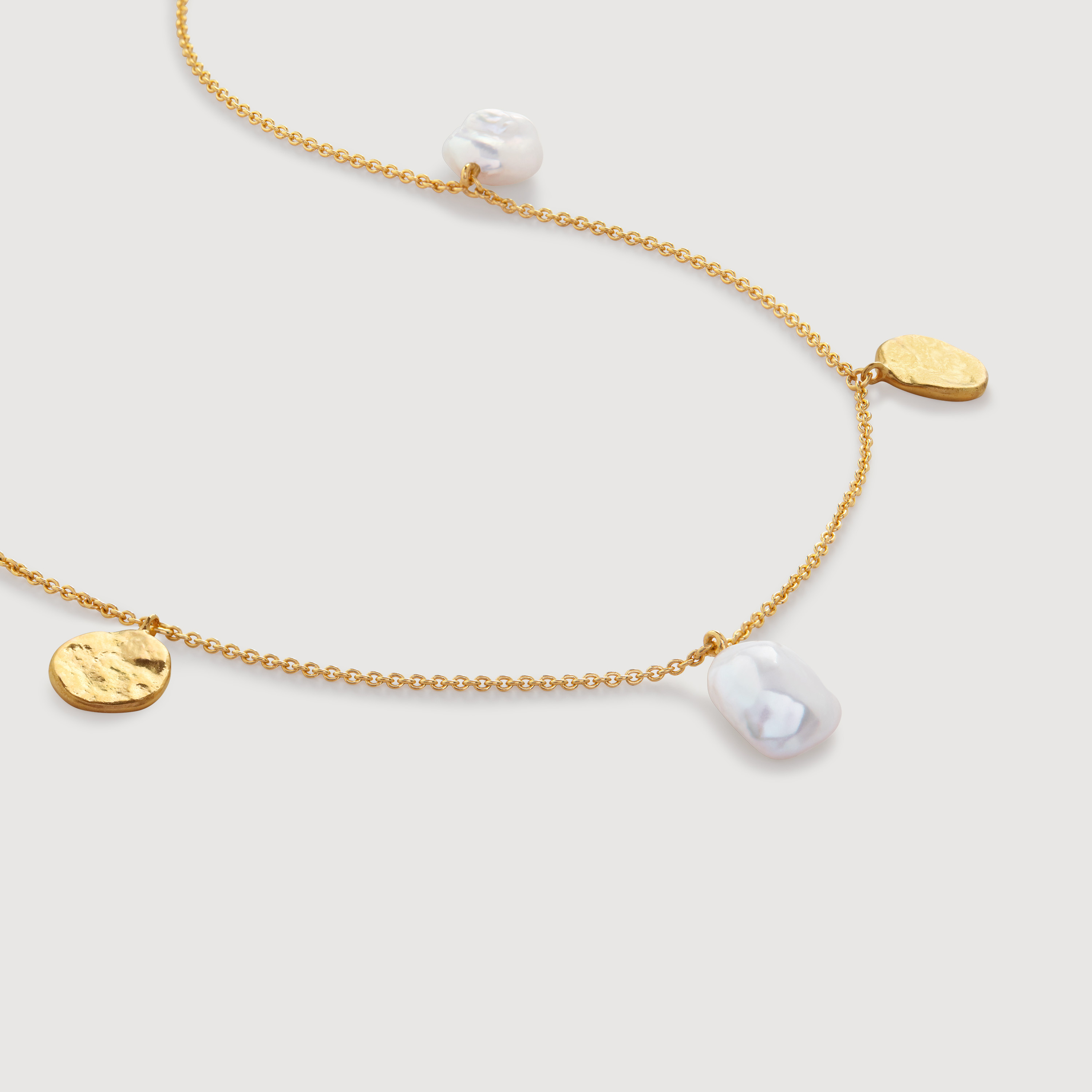 Chanel Gold Tone-pearl Double Strand Cc Logo Long Necklace