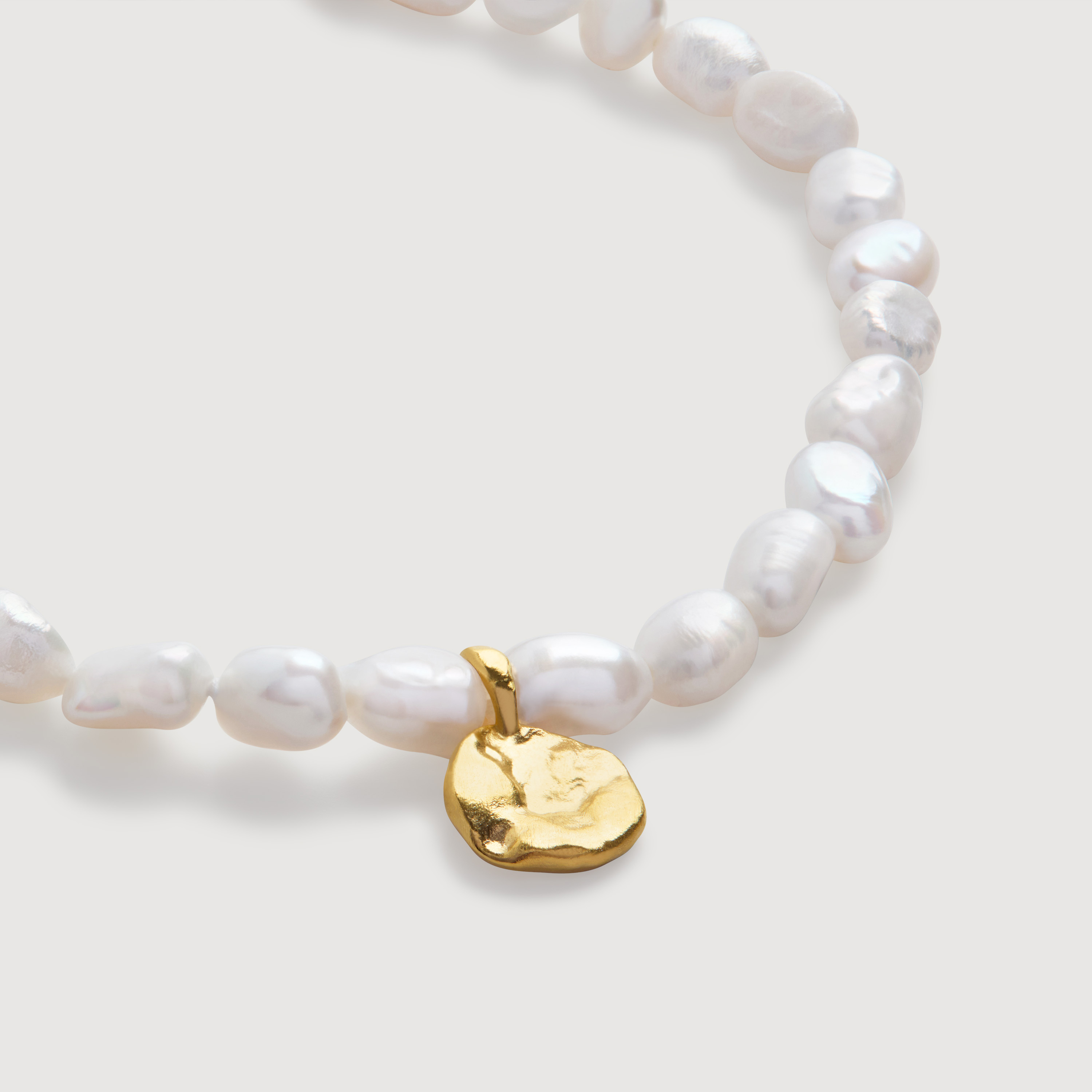 【MONICA VINADER】Nura Tiny Keshi Pearl Bracelet Monica Vinader 18ct Gold Plated Vermeil Sterling Silver Nura