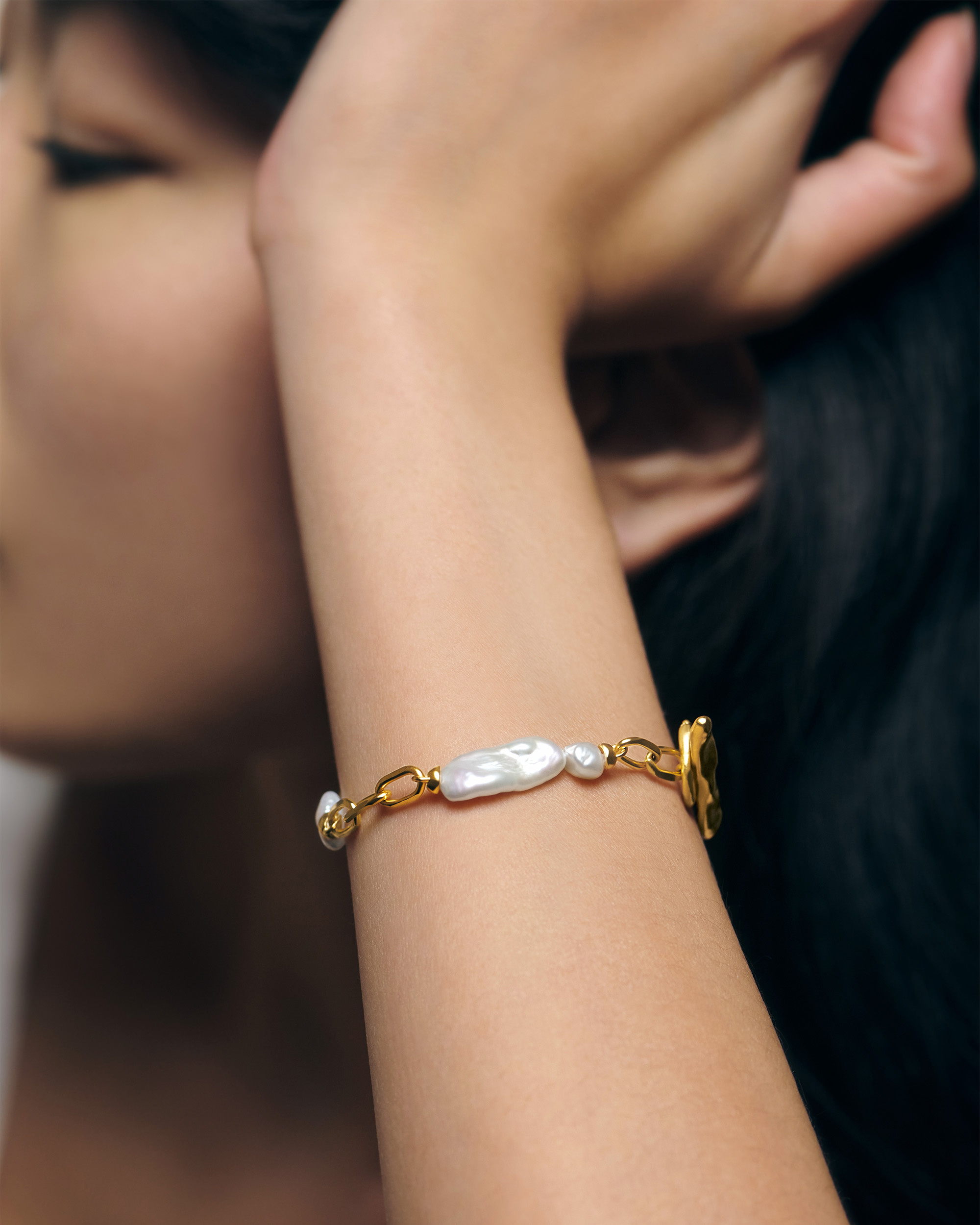 GOD ONLY KNOWS PEARL CHAIN BRACELET GOLD 【公式通販】