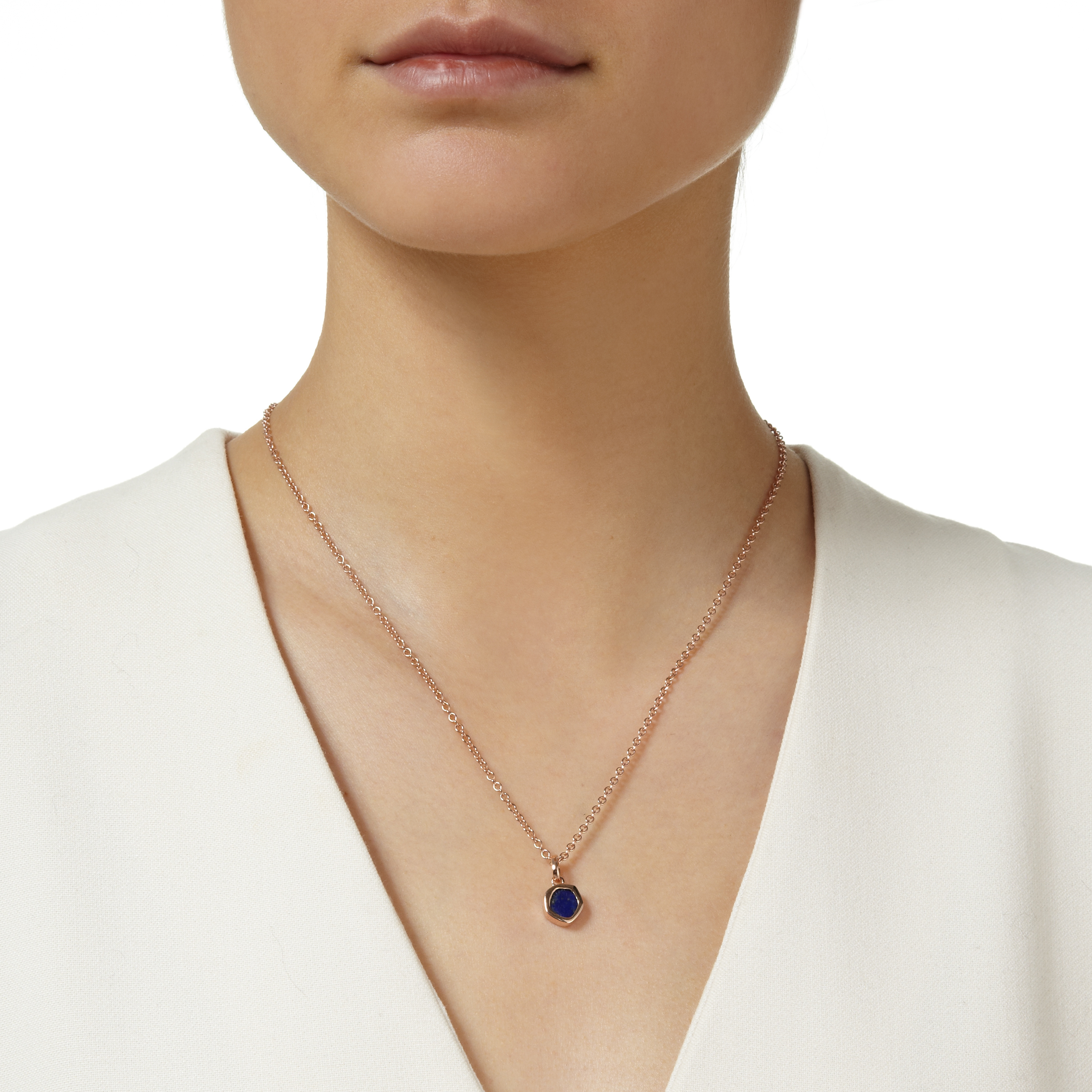 Atlantis Gem Mini Pendant Charm in 18ct Rose Gold Vermeil On