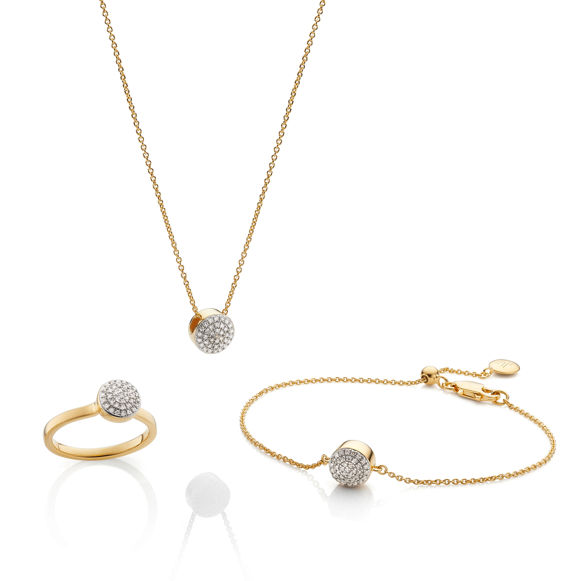 アクセサリー Button Works Necklace & Bracelet Fiji Button Ring, Necklace and Bracelet Diamond Set | Jewellery