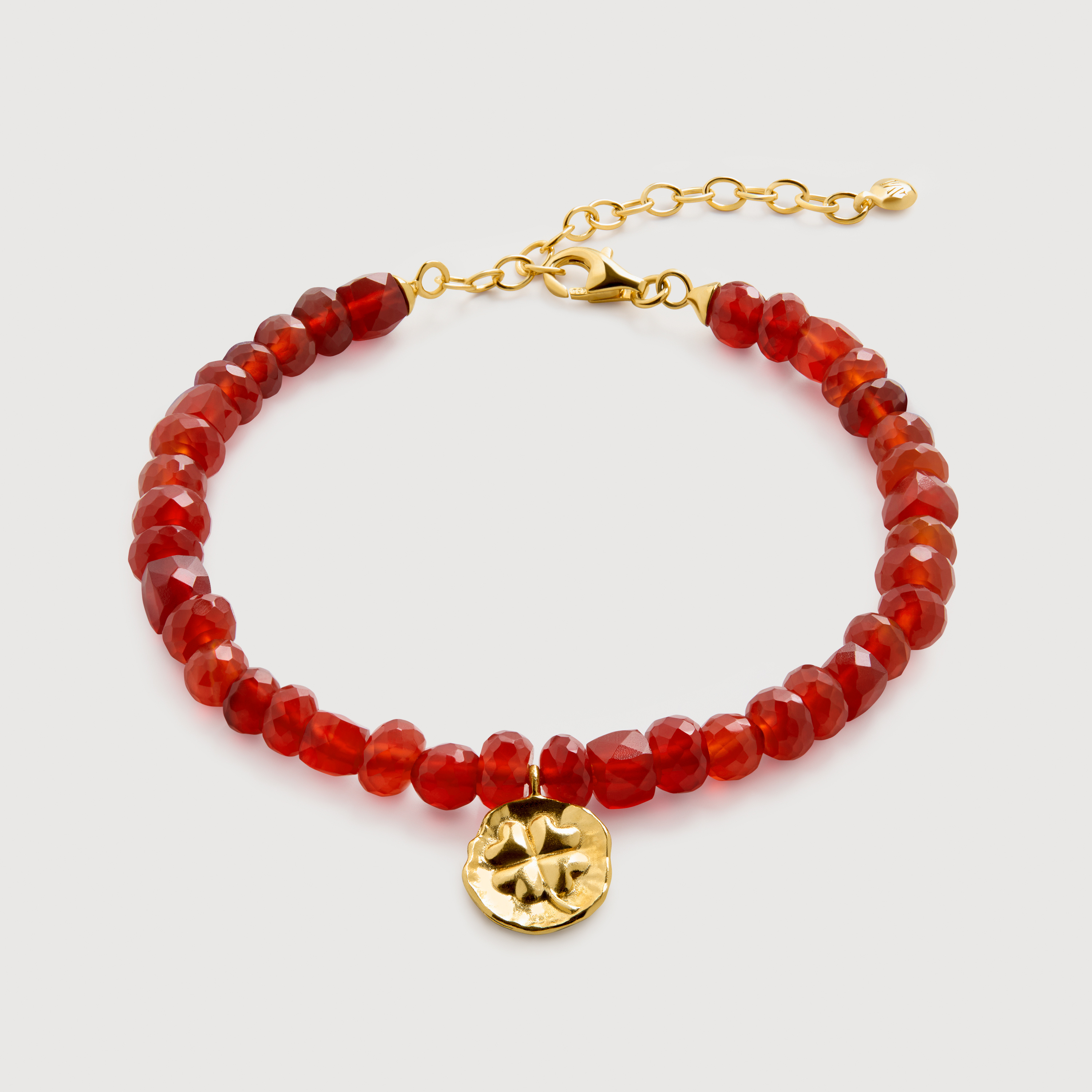 monica vinader 天然石のブレスレット Lucky Beaded Bracelet in 18k Gold Vermeil on Sterling Silver and