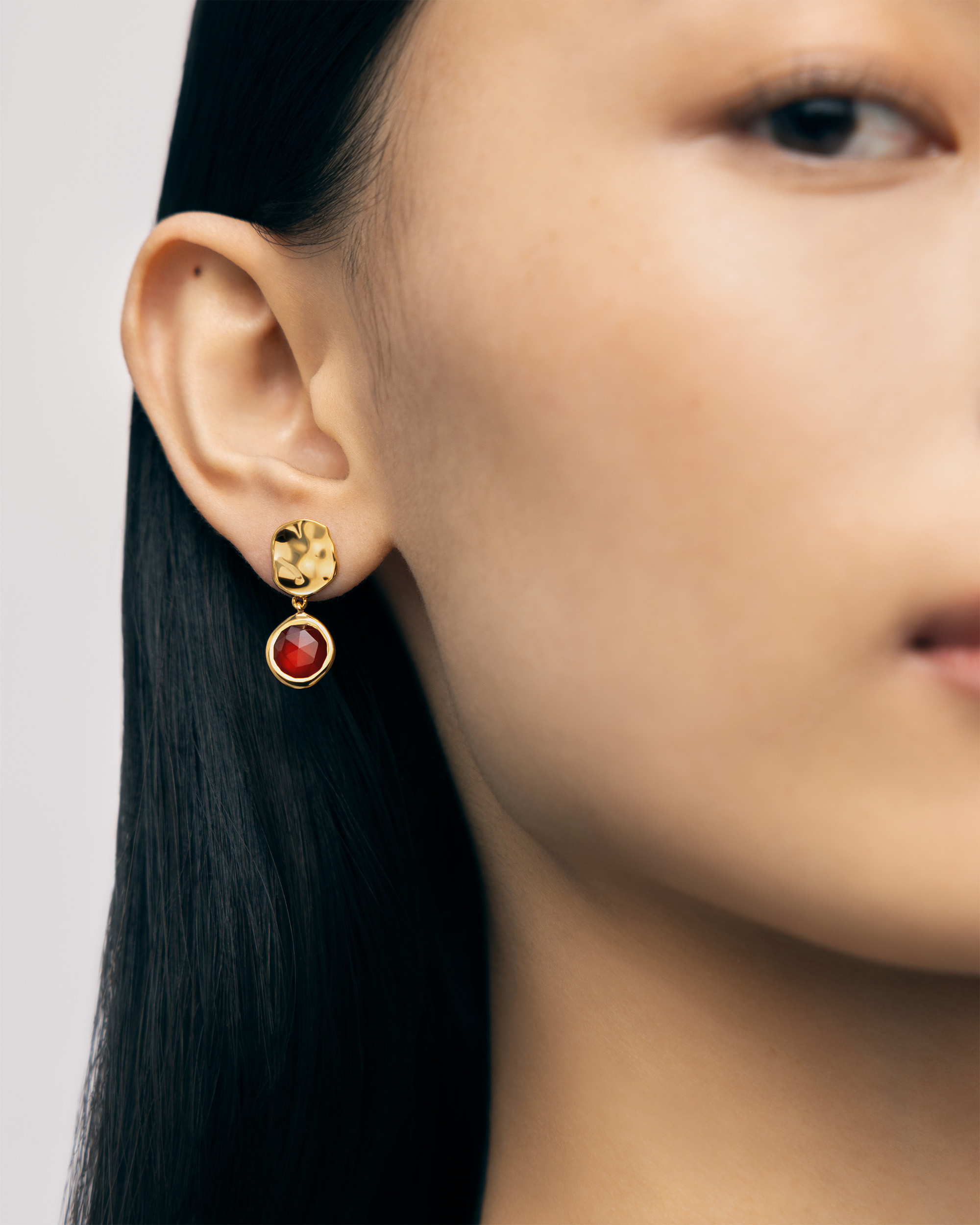Lucky Asymmetric Drop Earrings in 18k Gold Vermeil on Sterling 