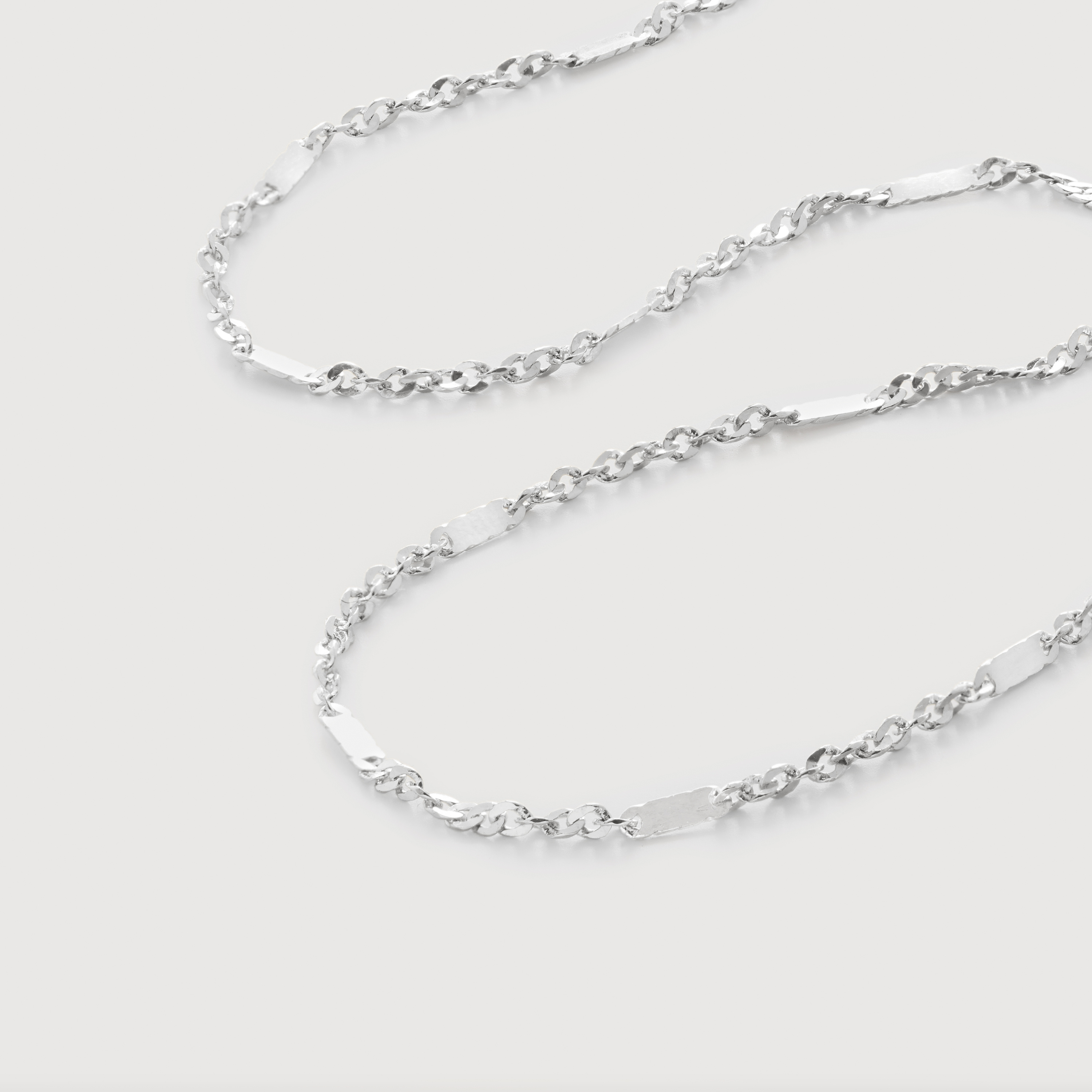 Shimmer Chain Necklace 46cm/18' in 14k Solid White Gold Shimmer Chain Necklace 46cm/18' in 14k Solid White Gold