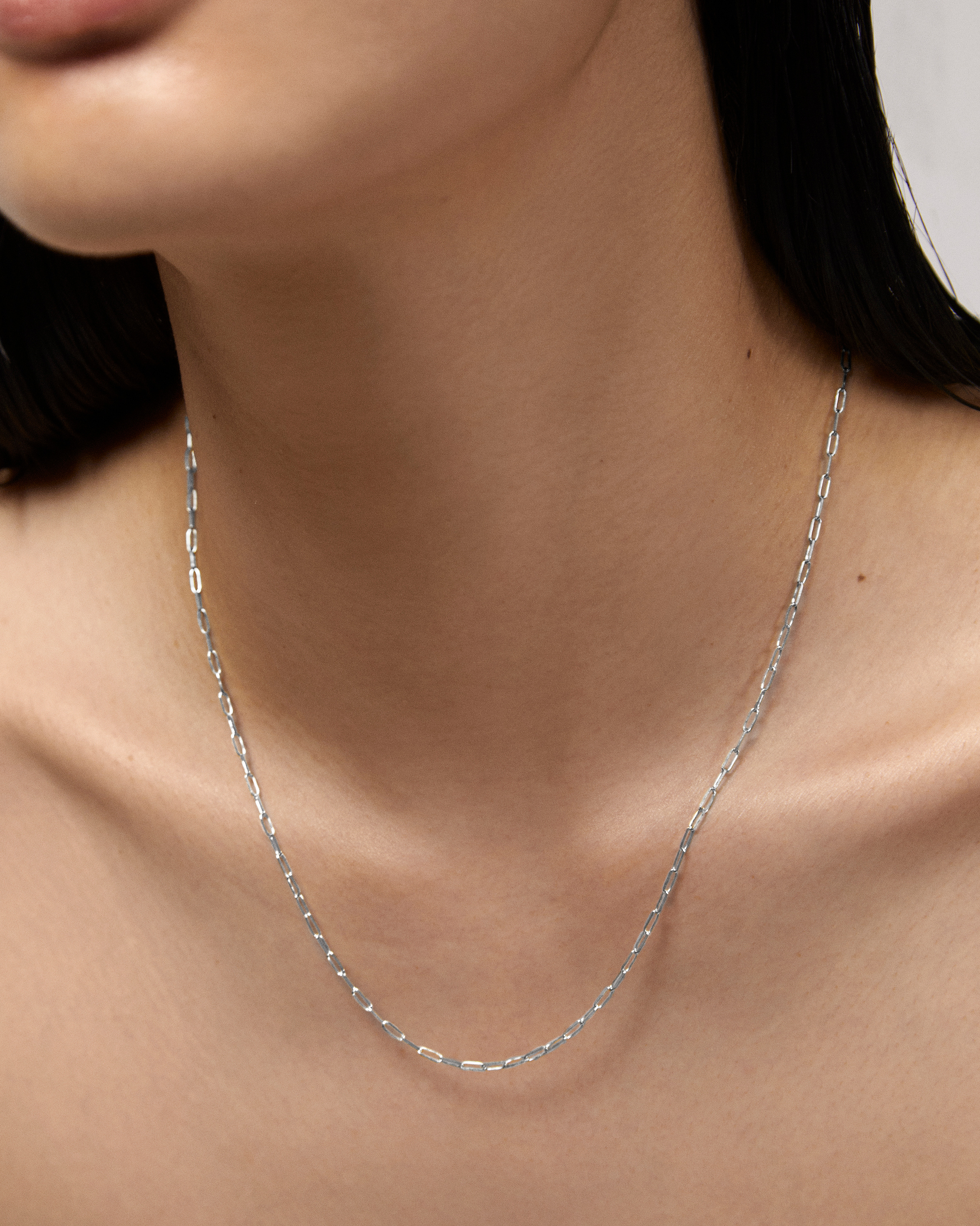 Paperclip Chain Necklace Adjustable 46cm/18' in 14k Solid