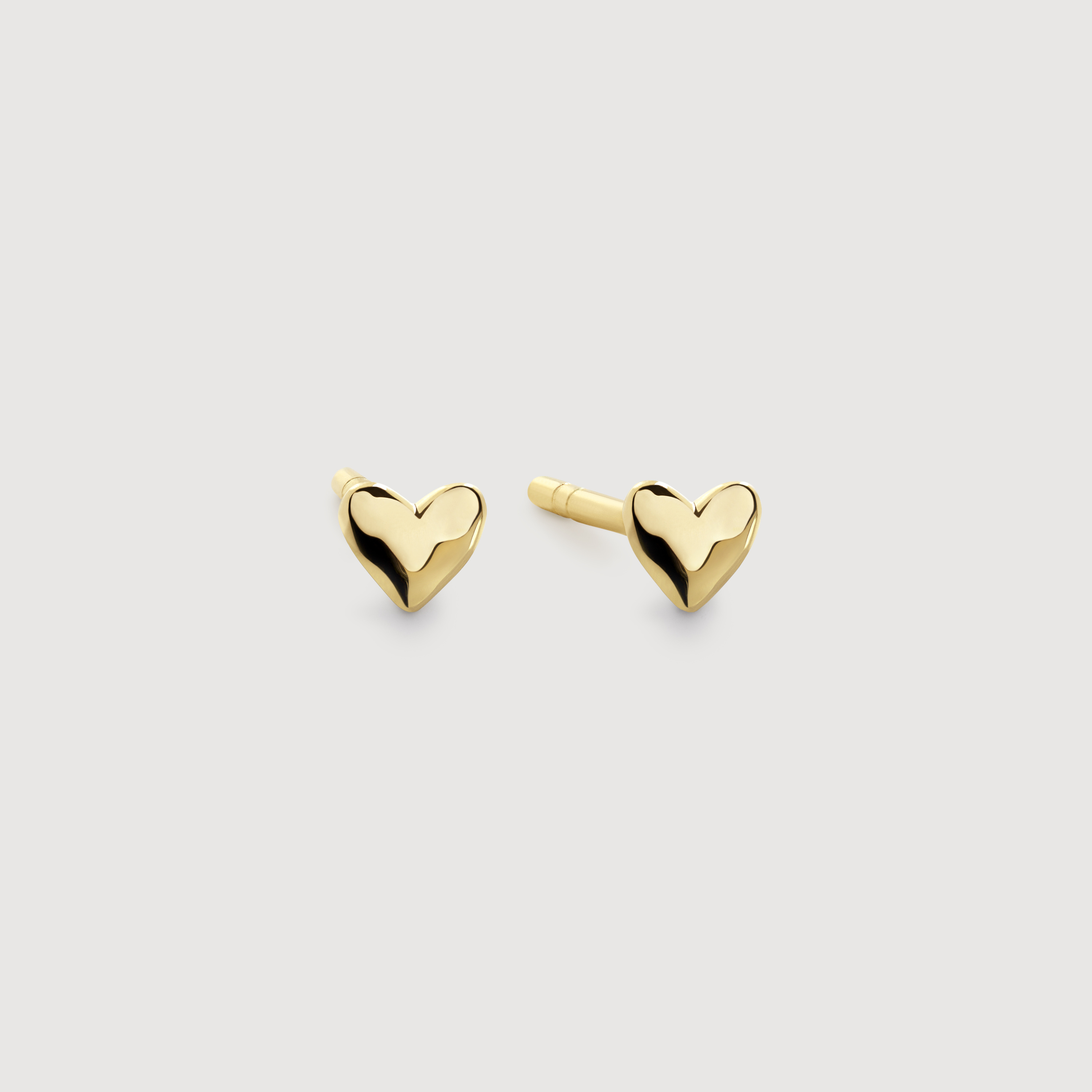 Mini Heart Stud Earrings in 14k Solid Gold | Jewellery by Monica