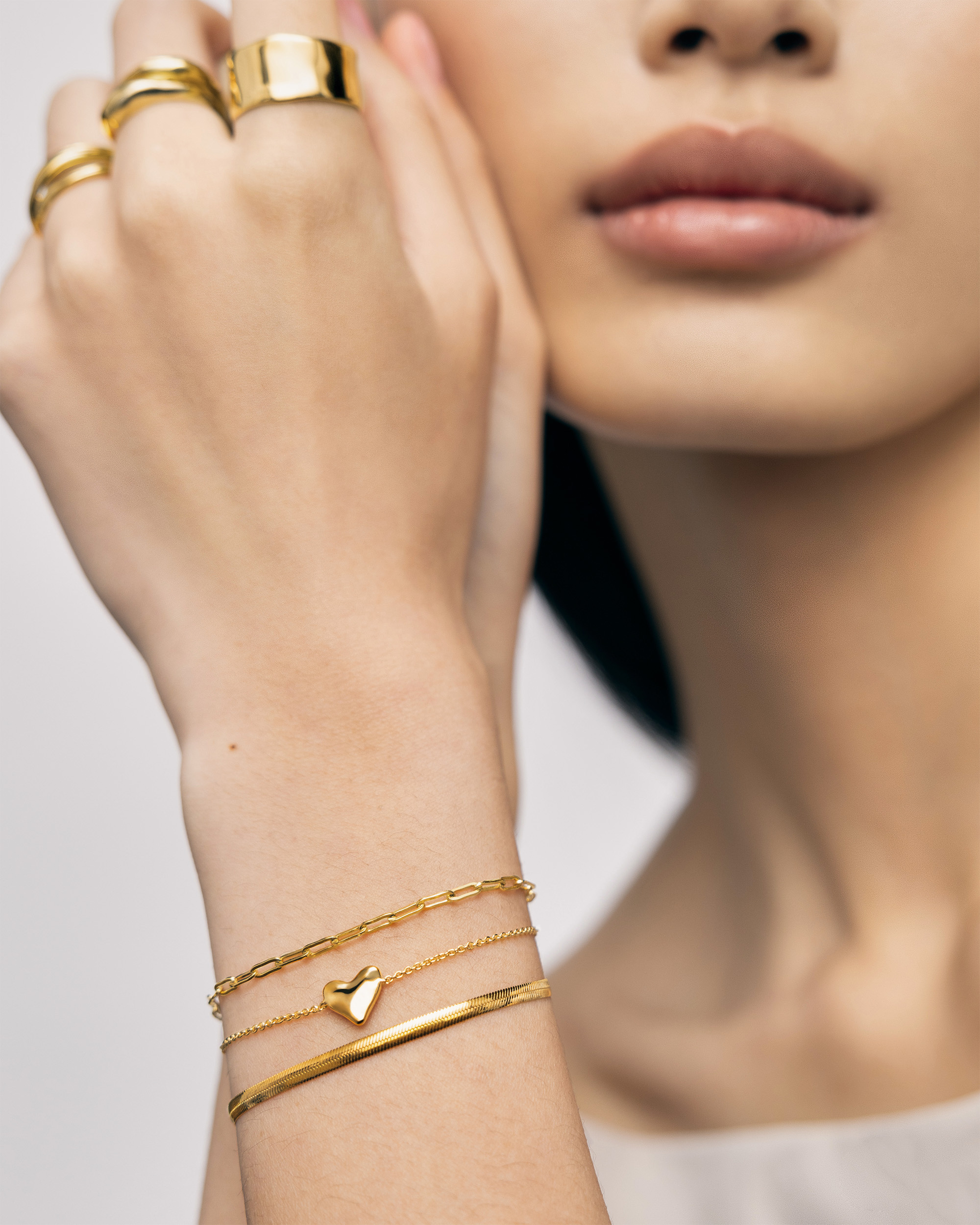 Heart Chain Bracelet in 18k Gold Vermeil on Sterling Silver