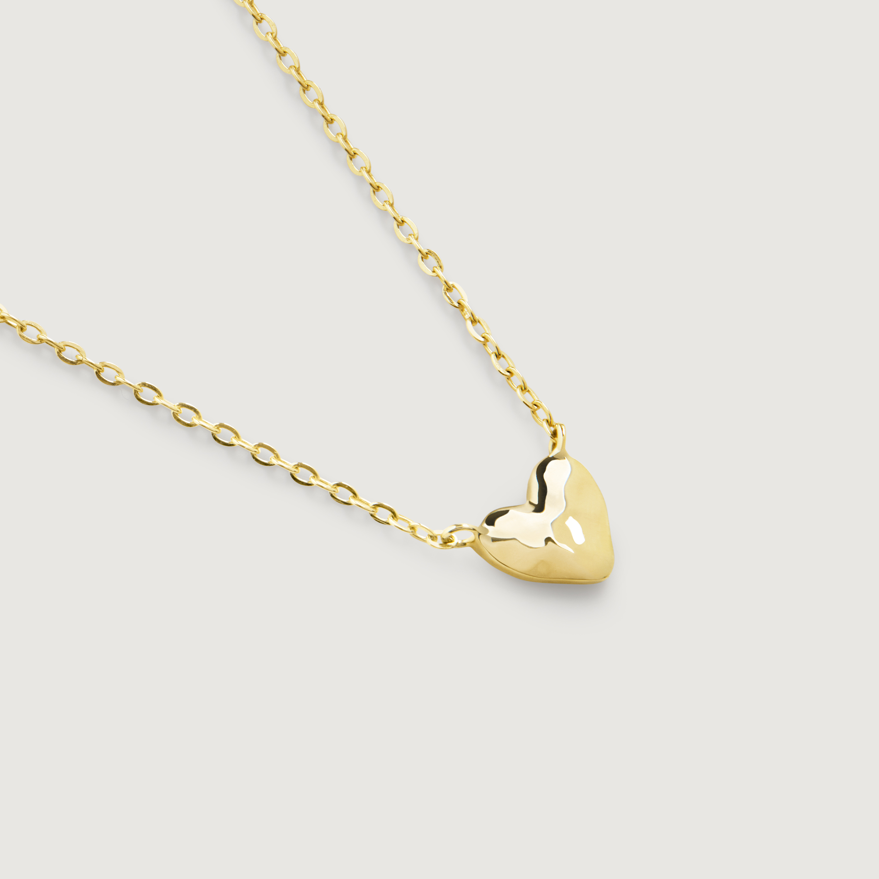 Mini Heart Chain Necklace in 14k Solid Gold | Jewellery by Monica