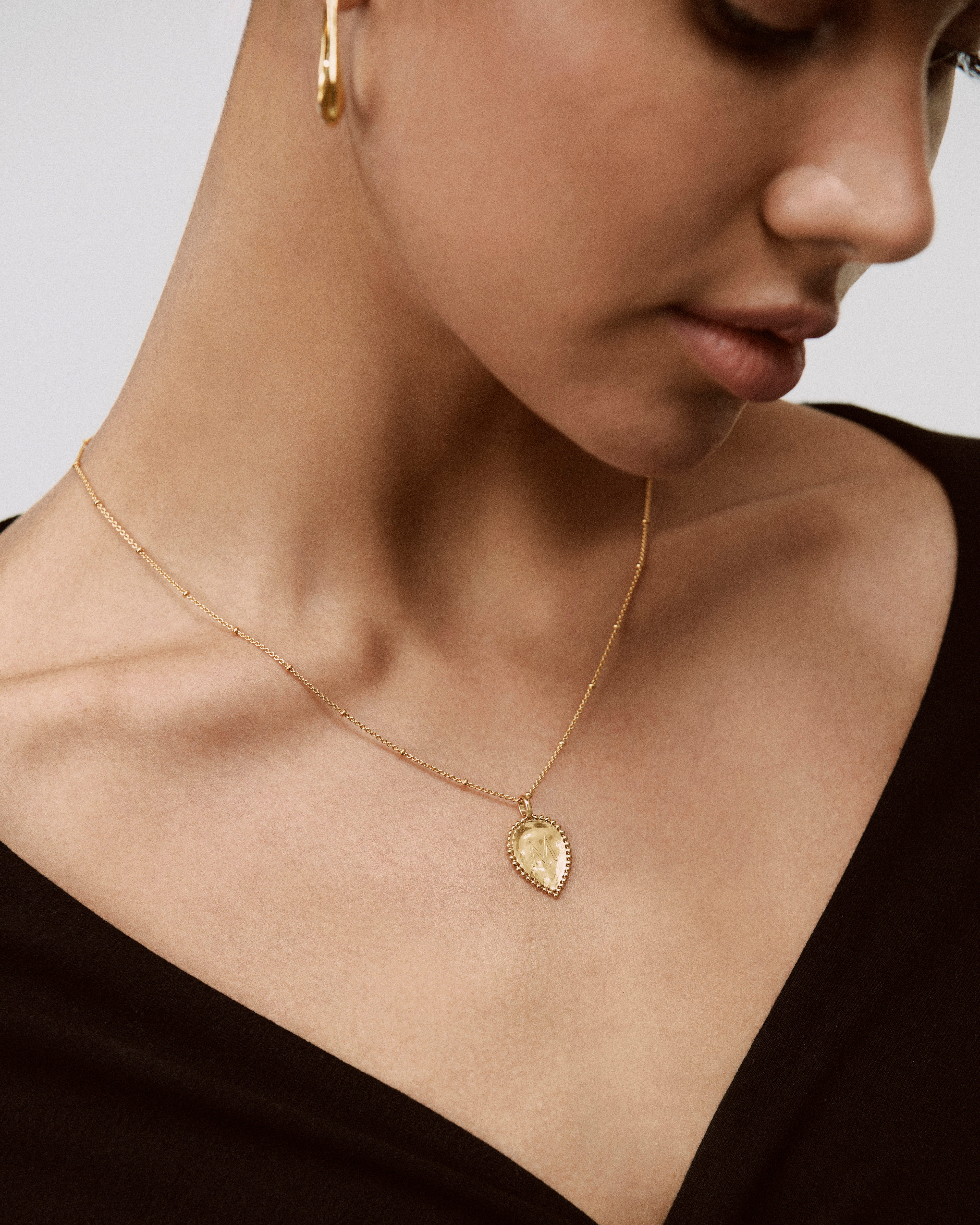 Beaded Chain Necklace 16-18' in 18k Gold Vermeil on Sterling