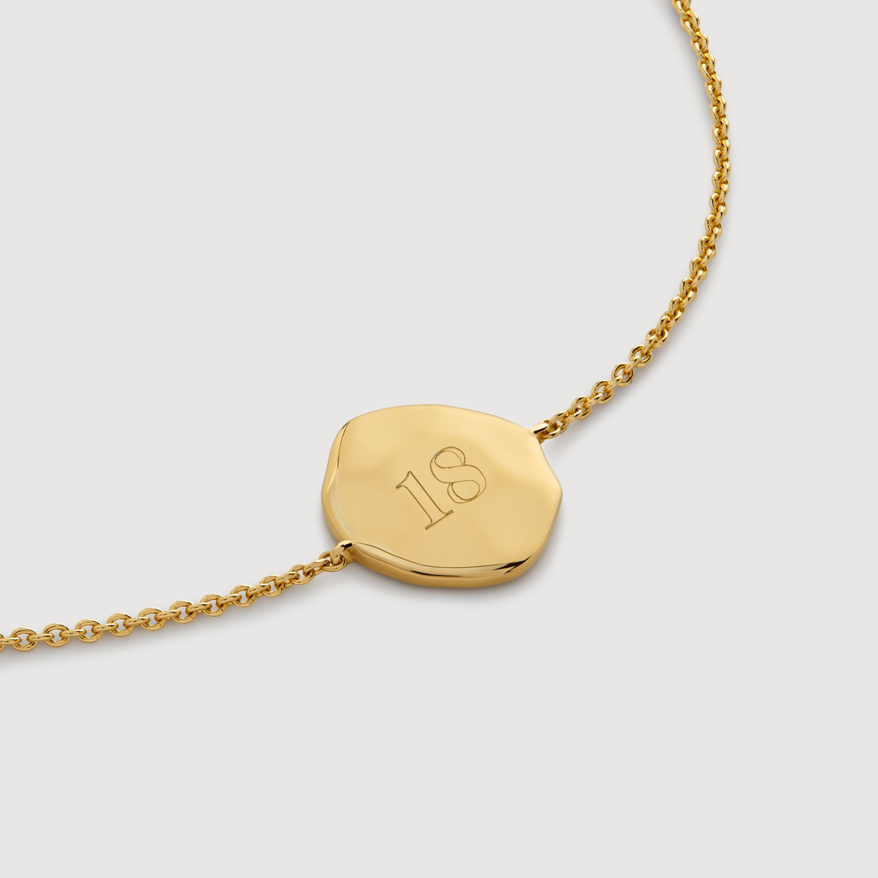 Initial Stamp B Chain Bracelet in 18k Gold Vermeil on Sterling