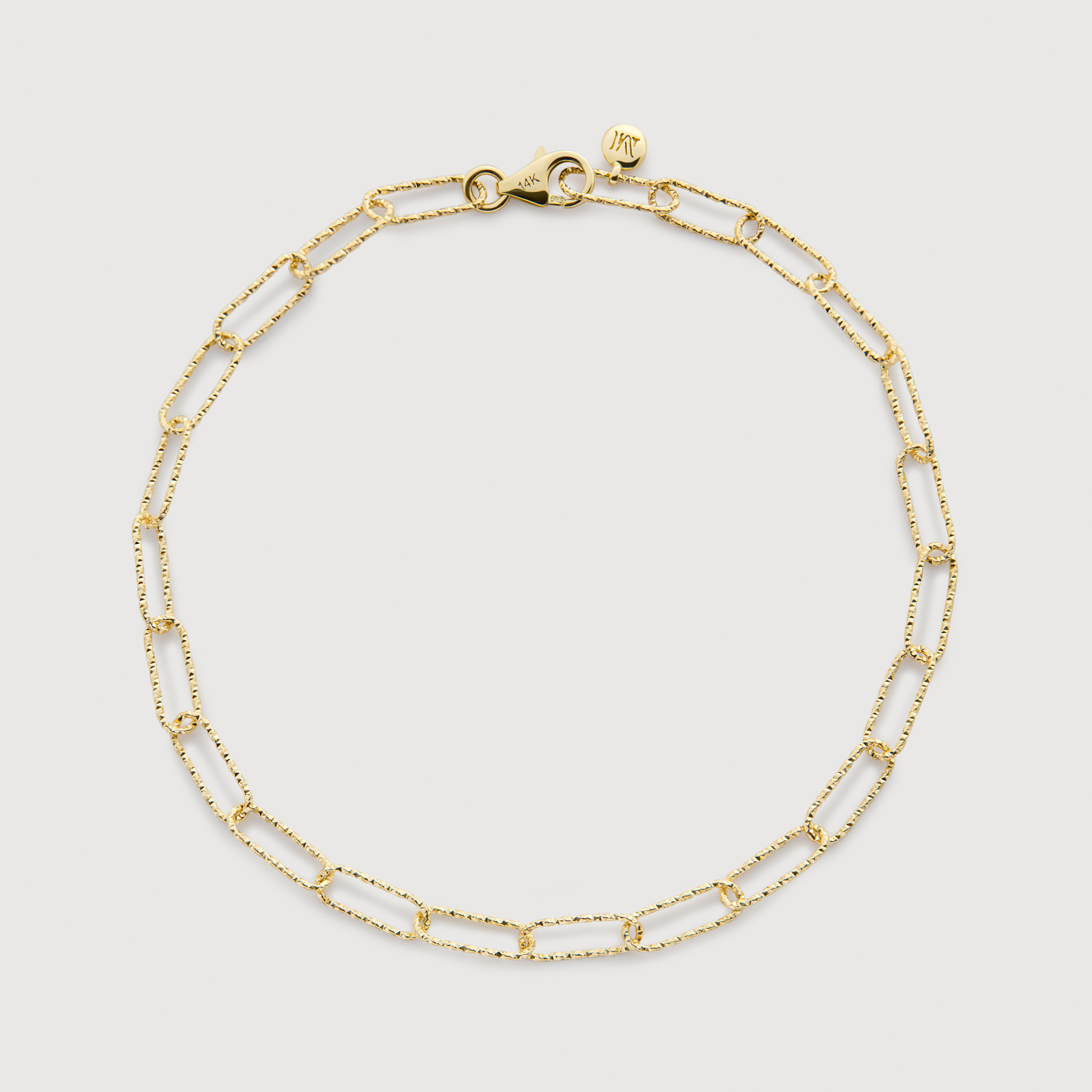 Alta Textured Chain Bracelet in 14k Solid Gold - | Jewellery by