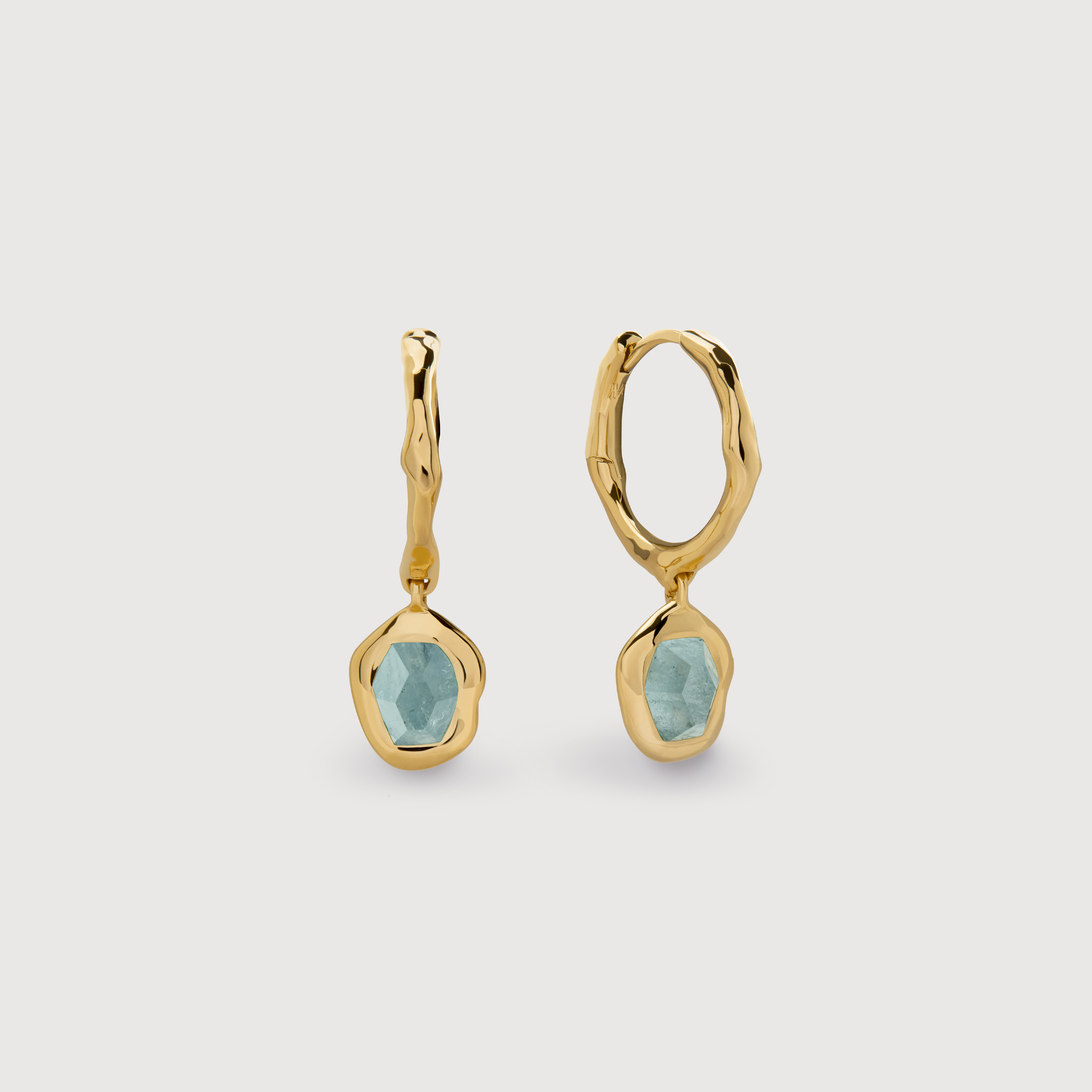 【Miansai】Ojos Huggie Earring,Gold Vermeil/Blue Ojos Huggie Earrings, Gold Vermeil | Women's Earrings | Miansai