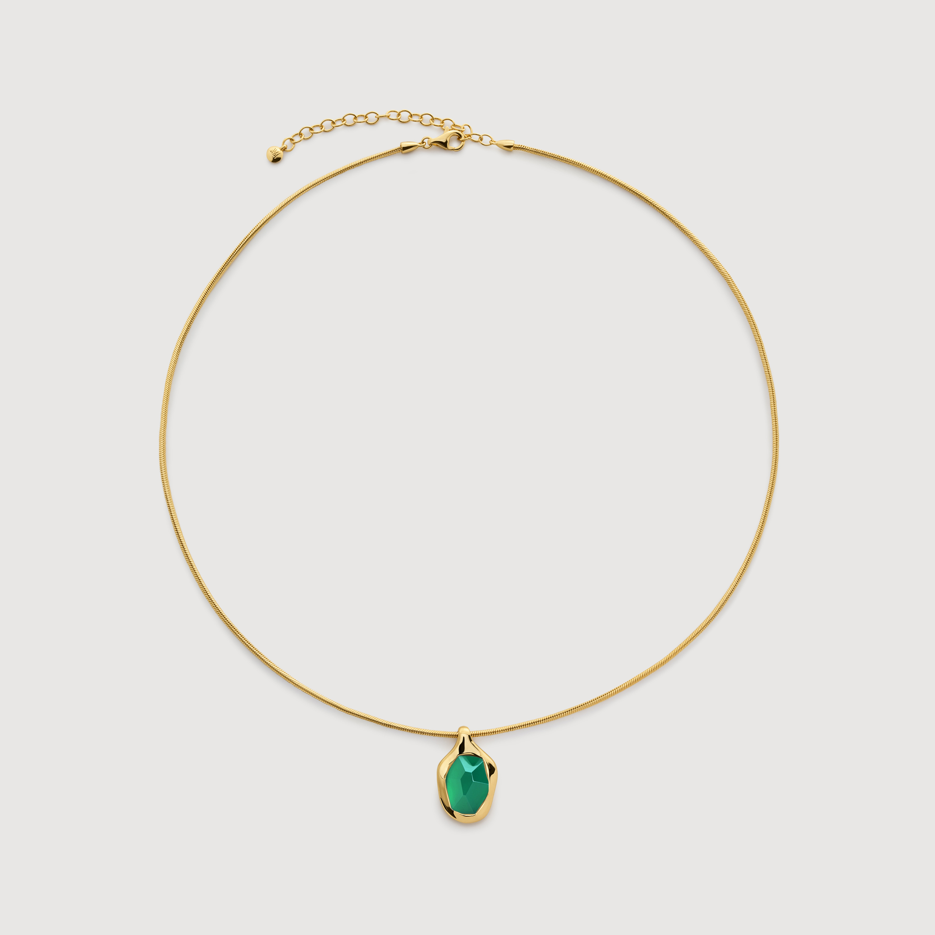 さらに100円引き◆FANTASTIC PLANET◆sunny green necklace Odyssey Gemstone Small Chain Necklace in 18k Gold Vermeil on