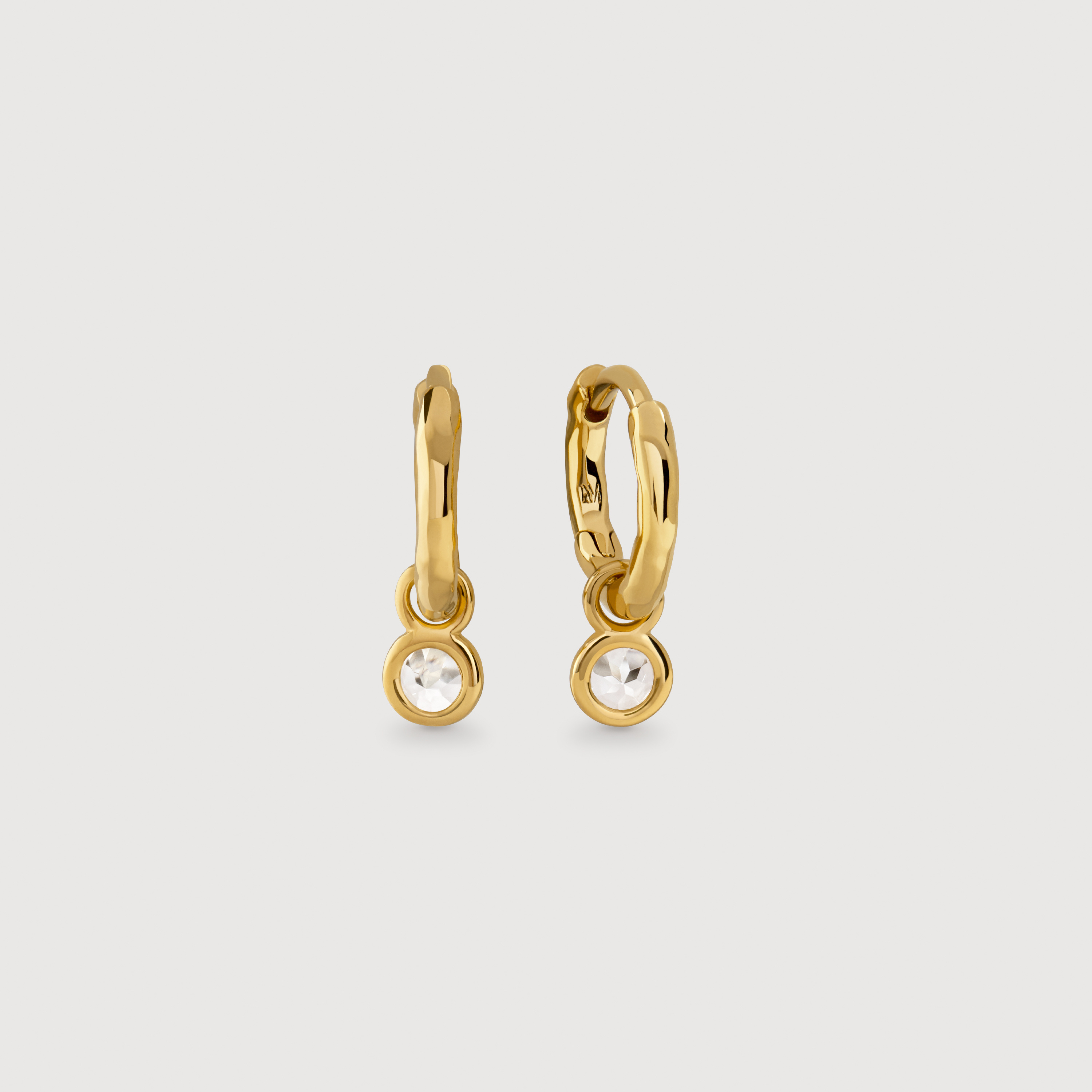 Mini Gem Huggie Earrings in 18ct Gold Vermeil on Sterling