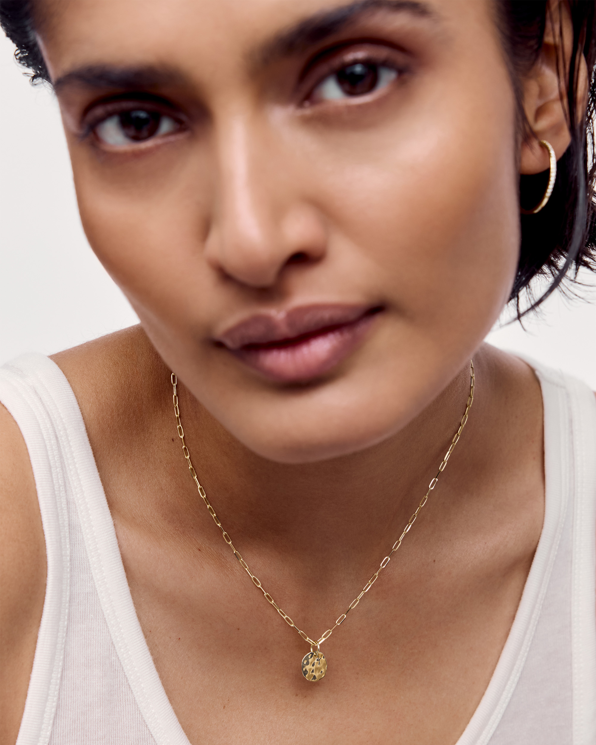 MONICA VINADER mini paperclip ネックレス Mini Paperclip Choker Chain Necklace 16' in 14k Solid Gold