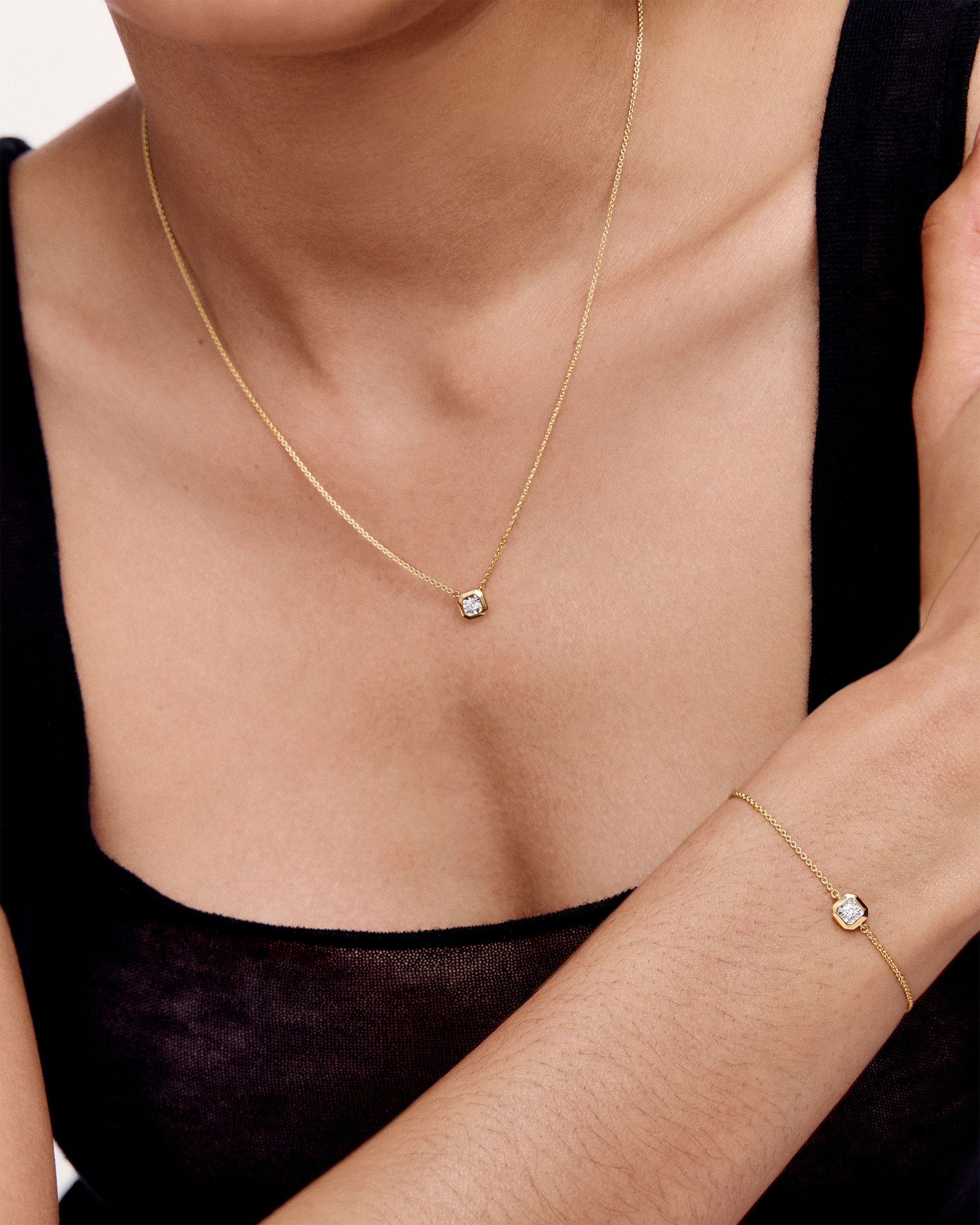 Asscher Diamond Chain Set | Jewellery Sets | Monica Vinader US