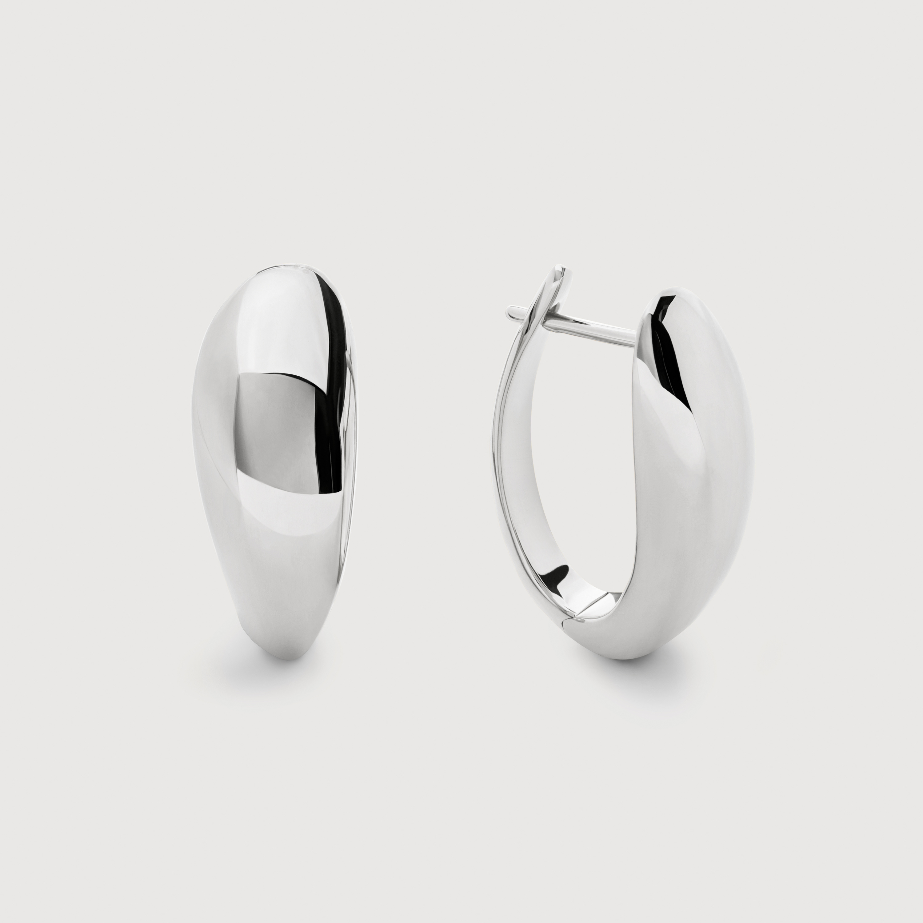 Nura Reef Large Hoop Earrings in Sterling Silver | Jewellery by
