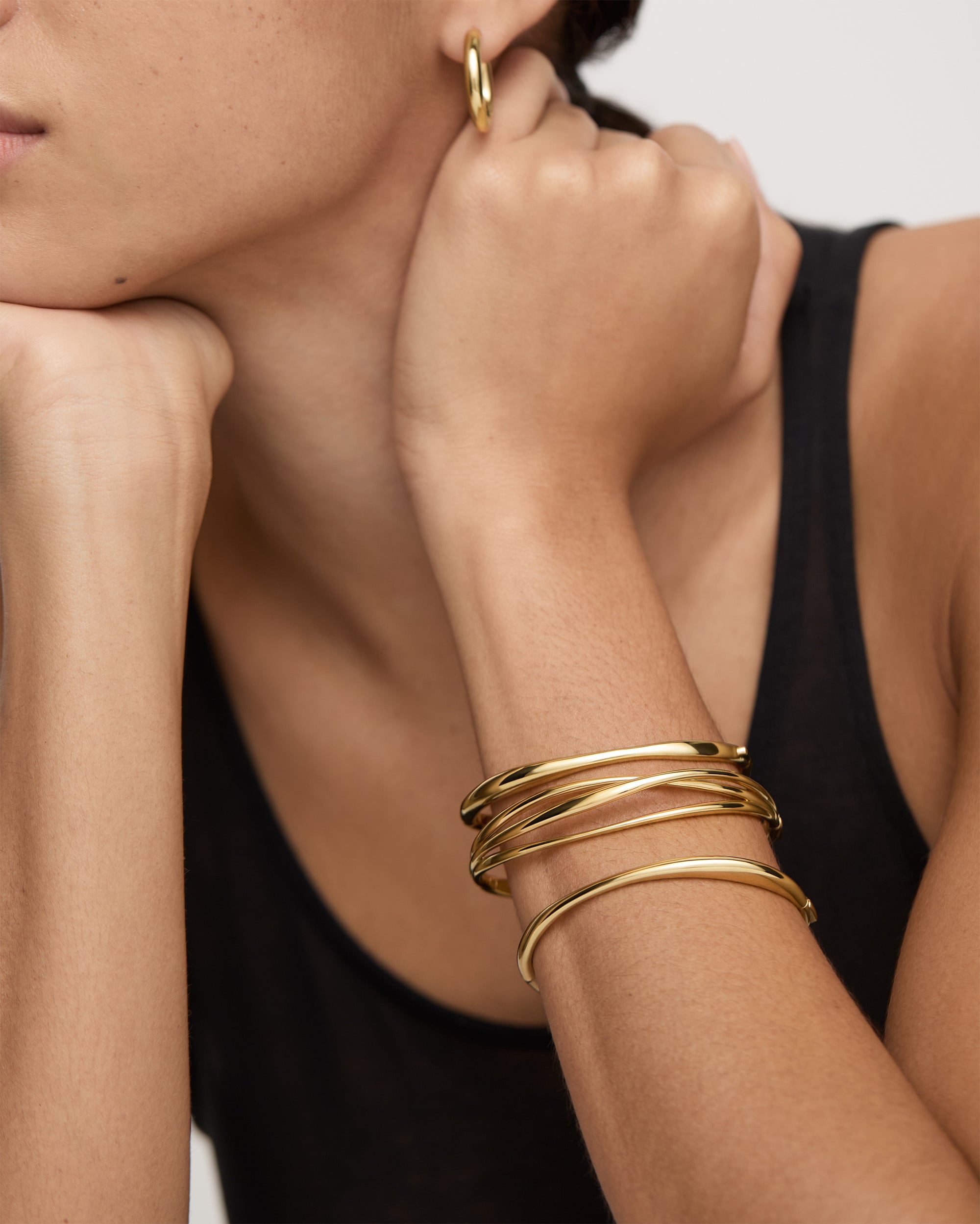 Nura Wrap Bangle in 18k Gold Vermeil on Sterling Silver