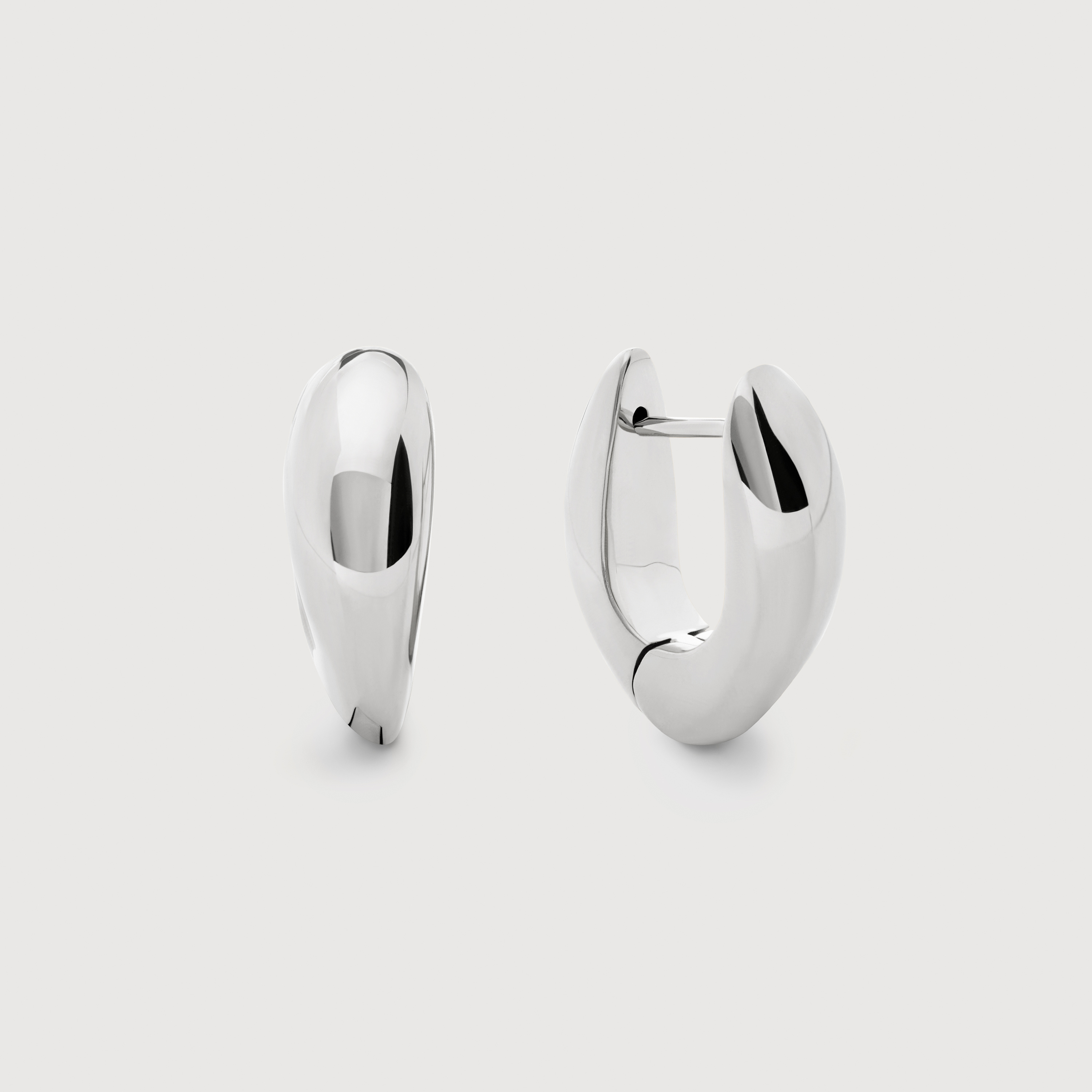 Nura Reef Medium Hoop Earrings in Sterling Silver | Jewellery by
