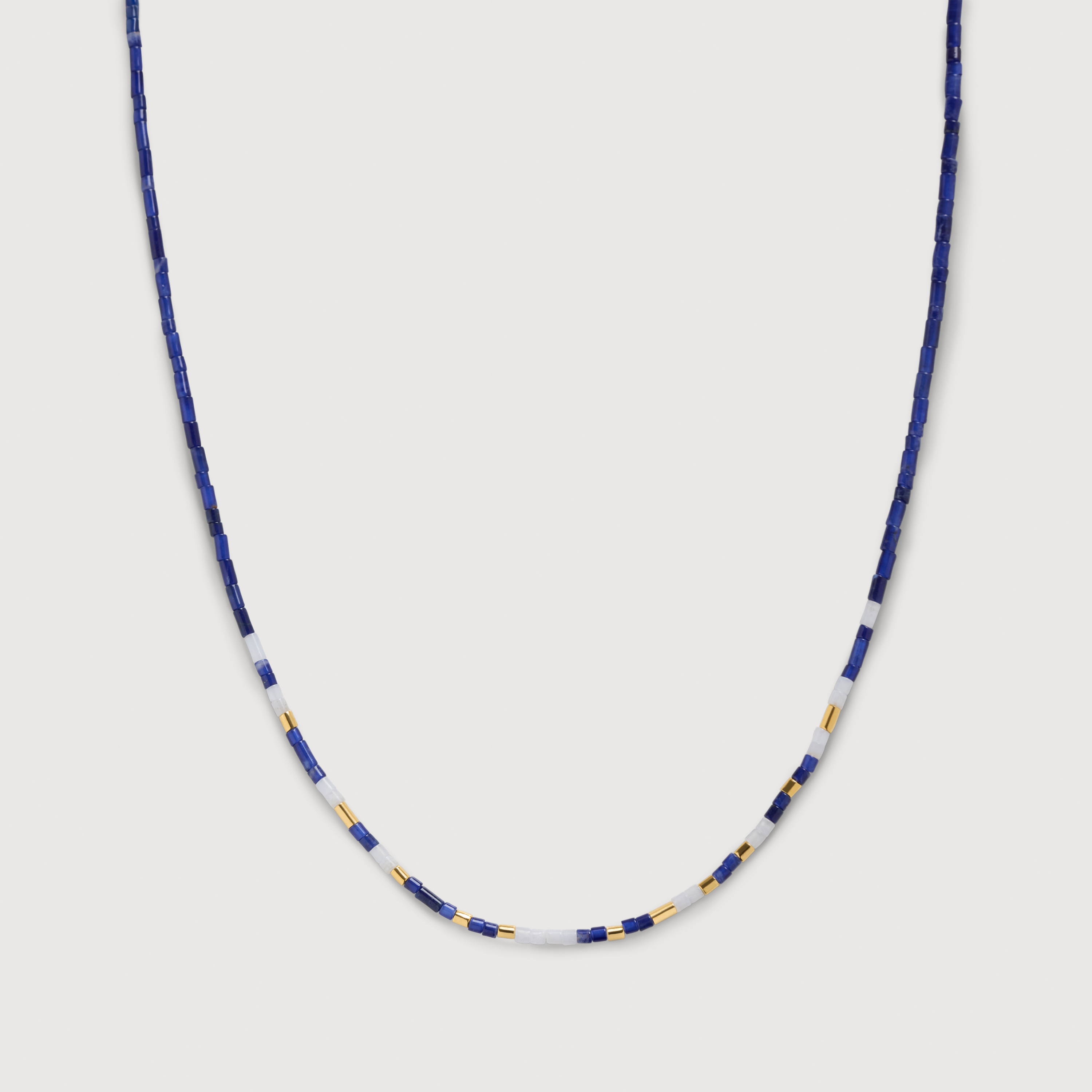 Delphi Multi Gemstone Beaded Necklace in 18k Gold Vermeil on