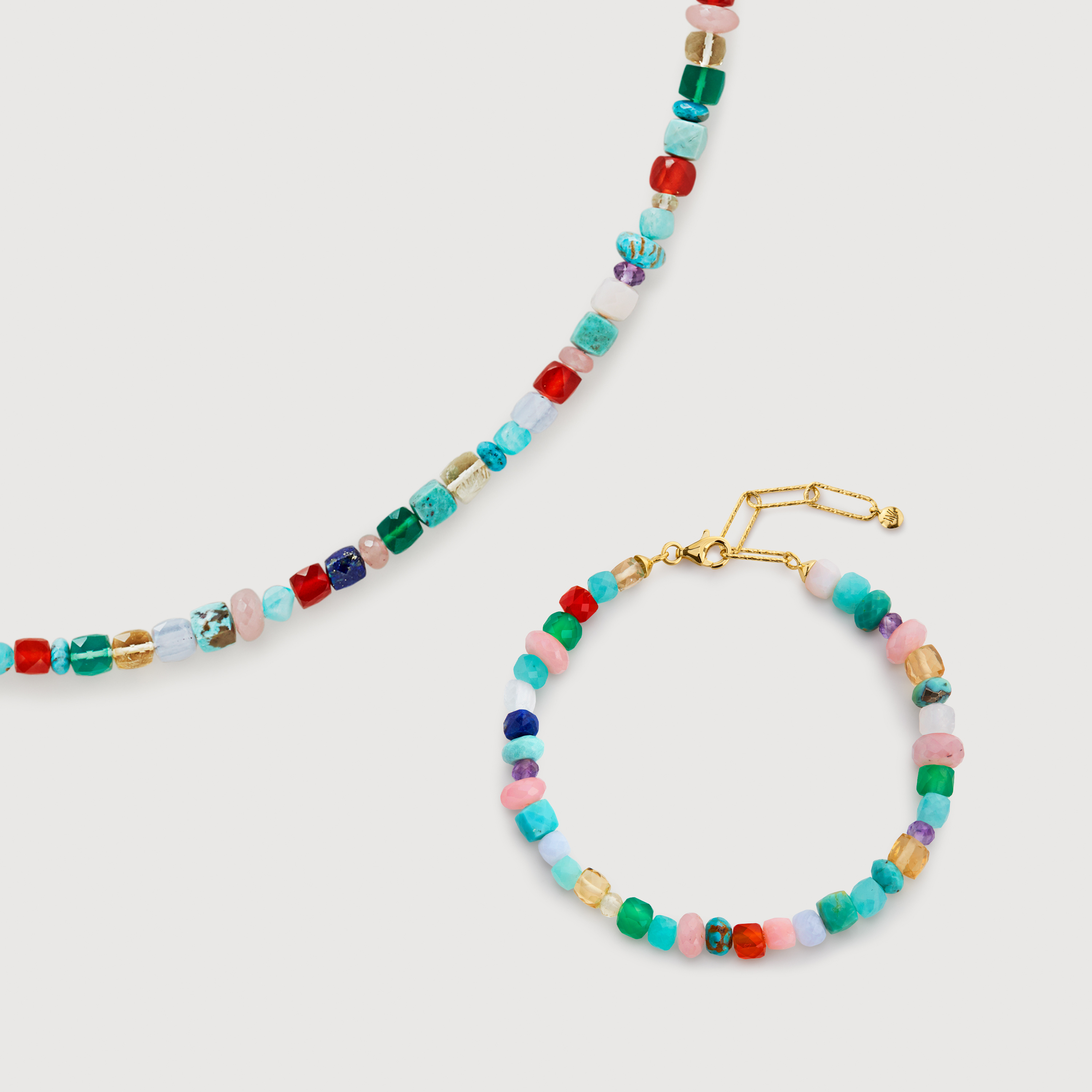 Freedom Multi Gemstone Beaded Necklace and Bracelet Set