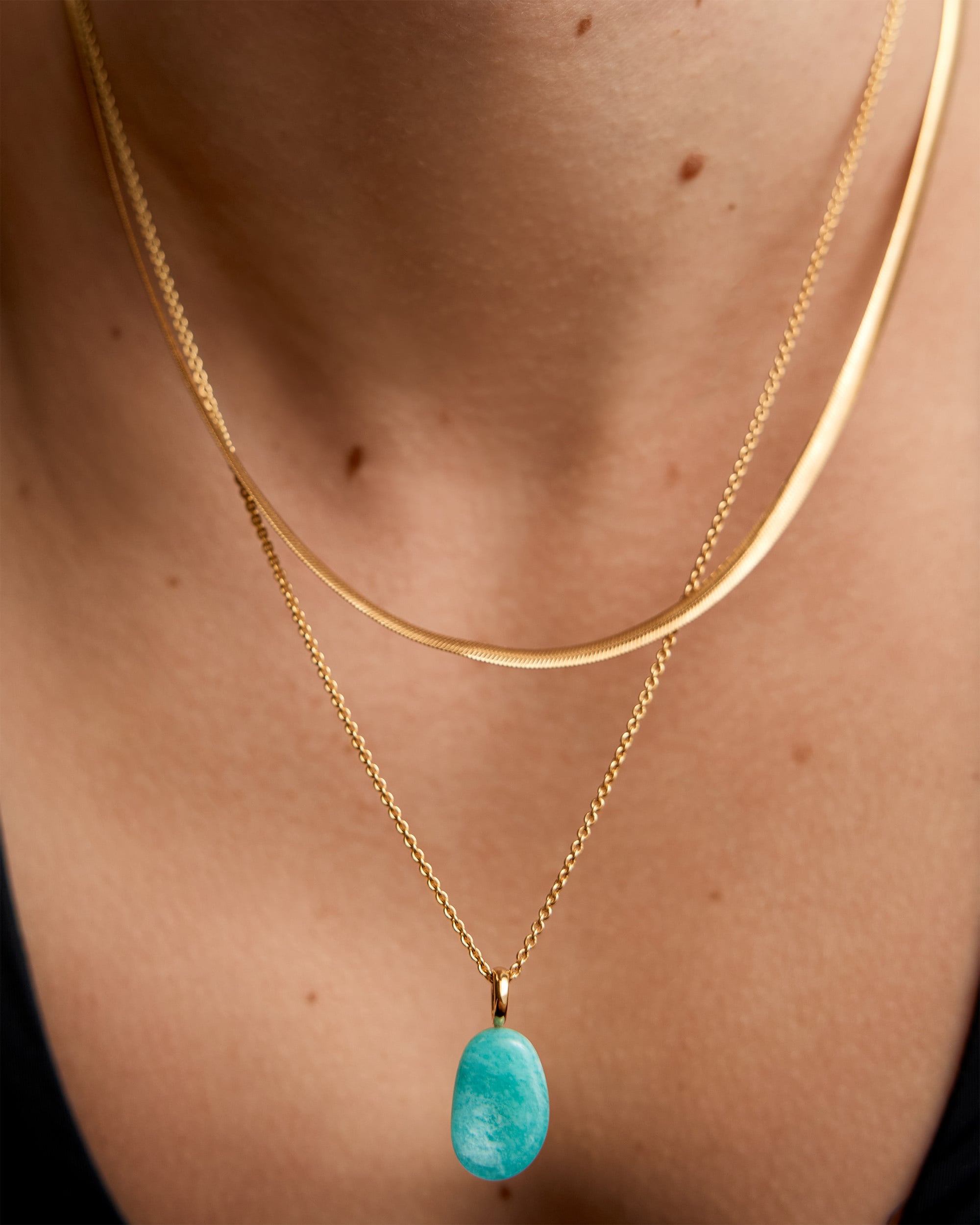 Aria Gemstone Pendant in 18k Gold Vermeil on Sterling Silver and