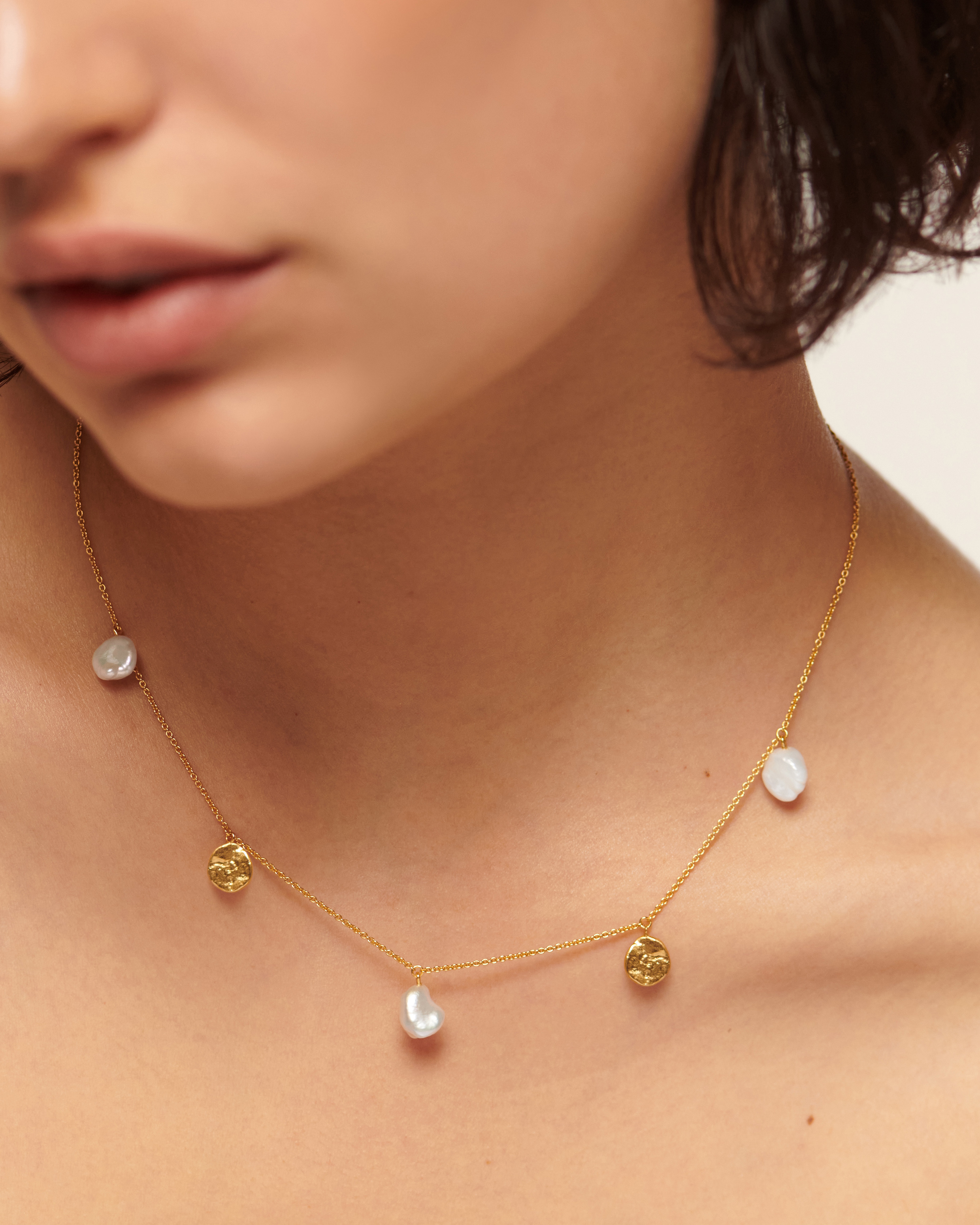Capri Keshi Pearl Station Necklace and Bracelet Set | Jewellery
