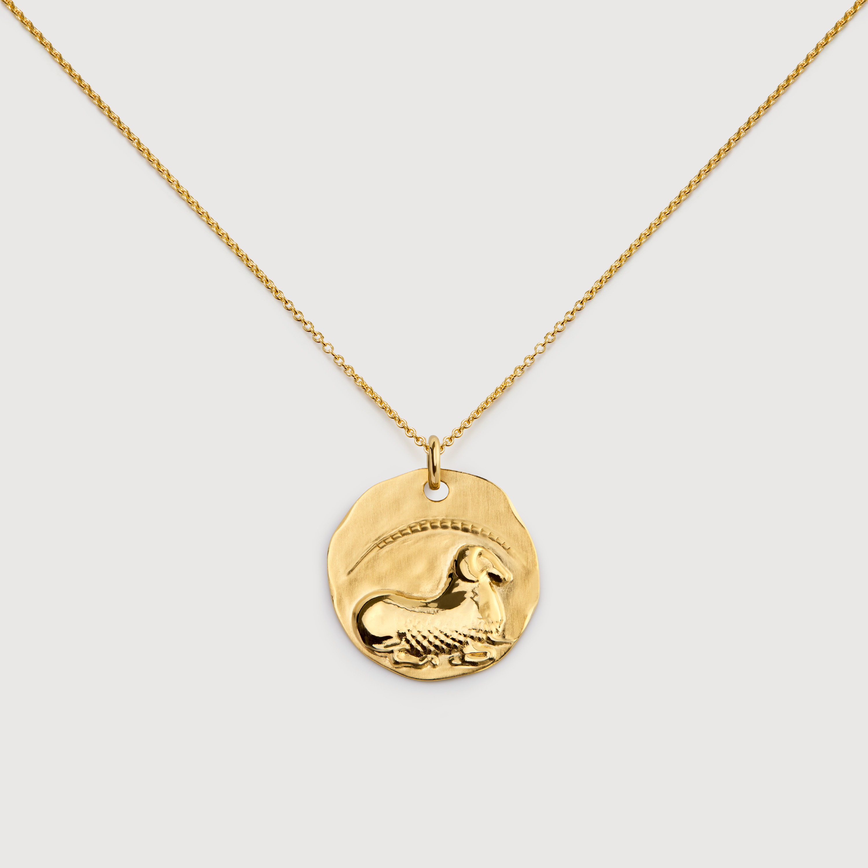 Aries Zodiac Chain Necklace in 18k Gold Vermeil on Sterling