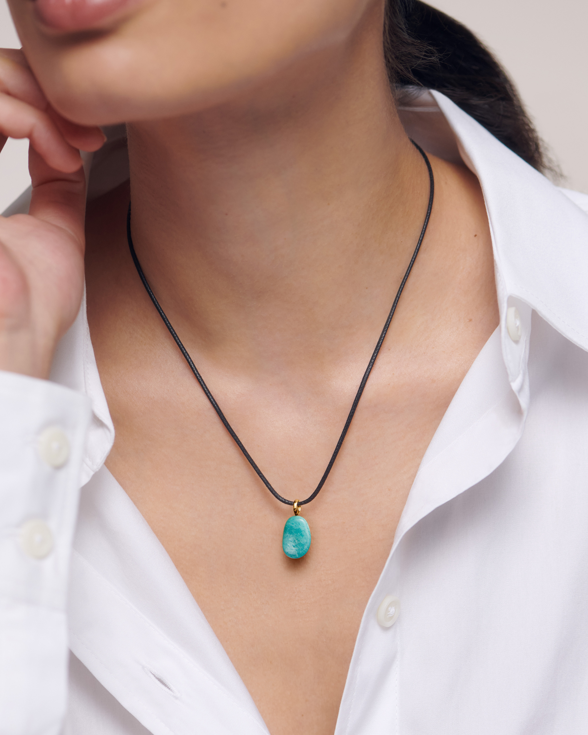 Aria Gemstone Black Cord Necklace | Jewellery Sets | Monica Vinader US
