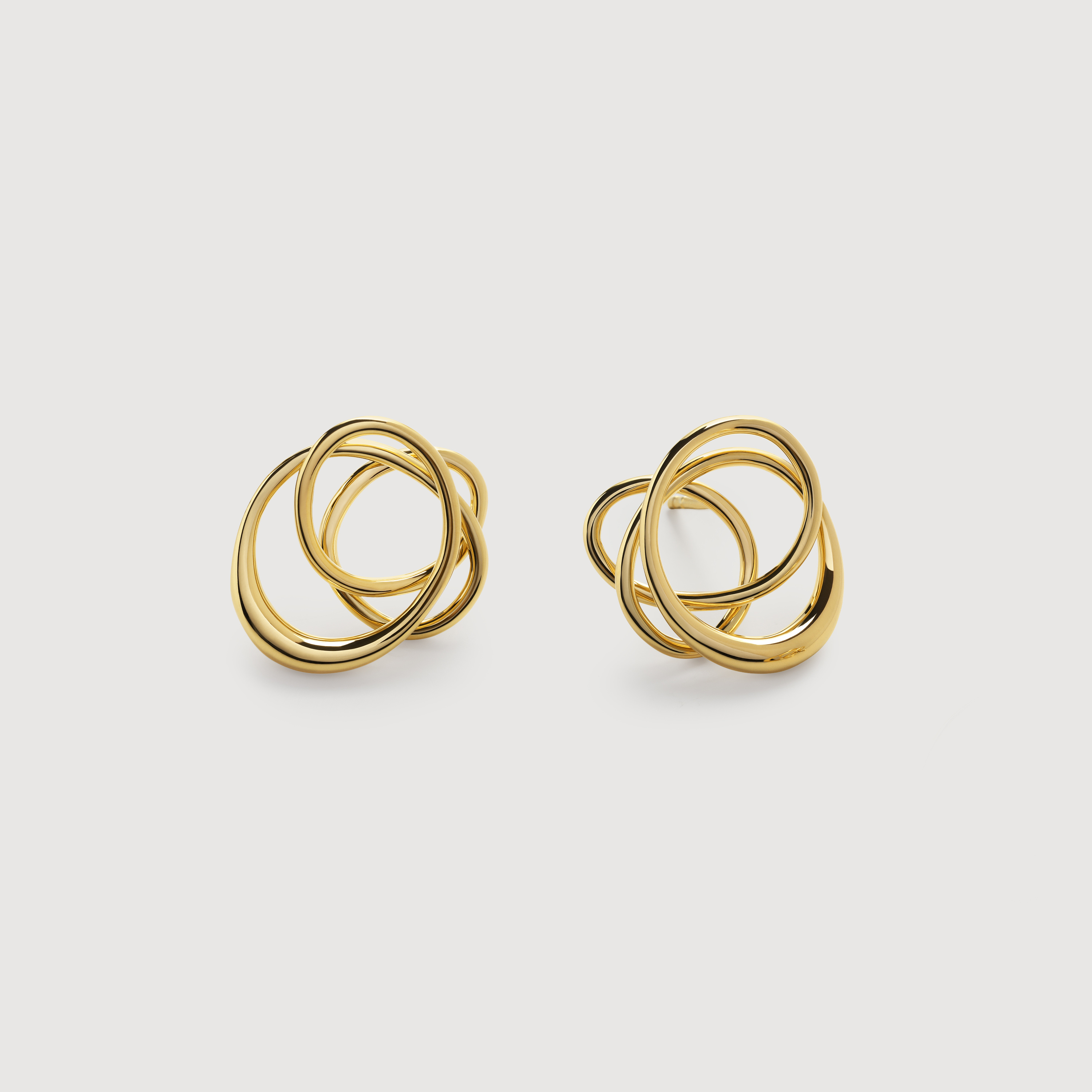 Authentic MONICA VINADER Gold Sculptural Curved Stud Earrings Nura Wrap Stud Earrings in 18k Gold Vermeil on Sterling  main image 3