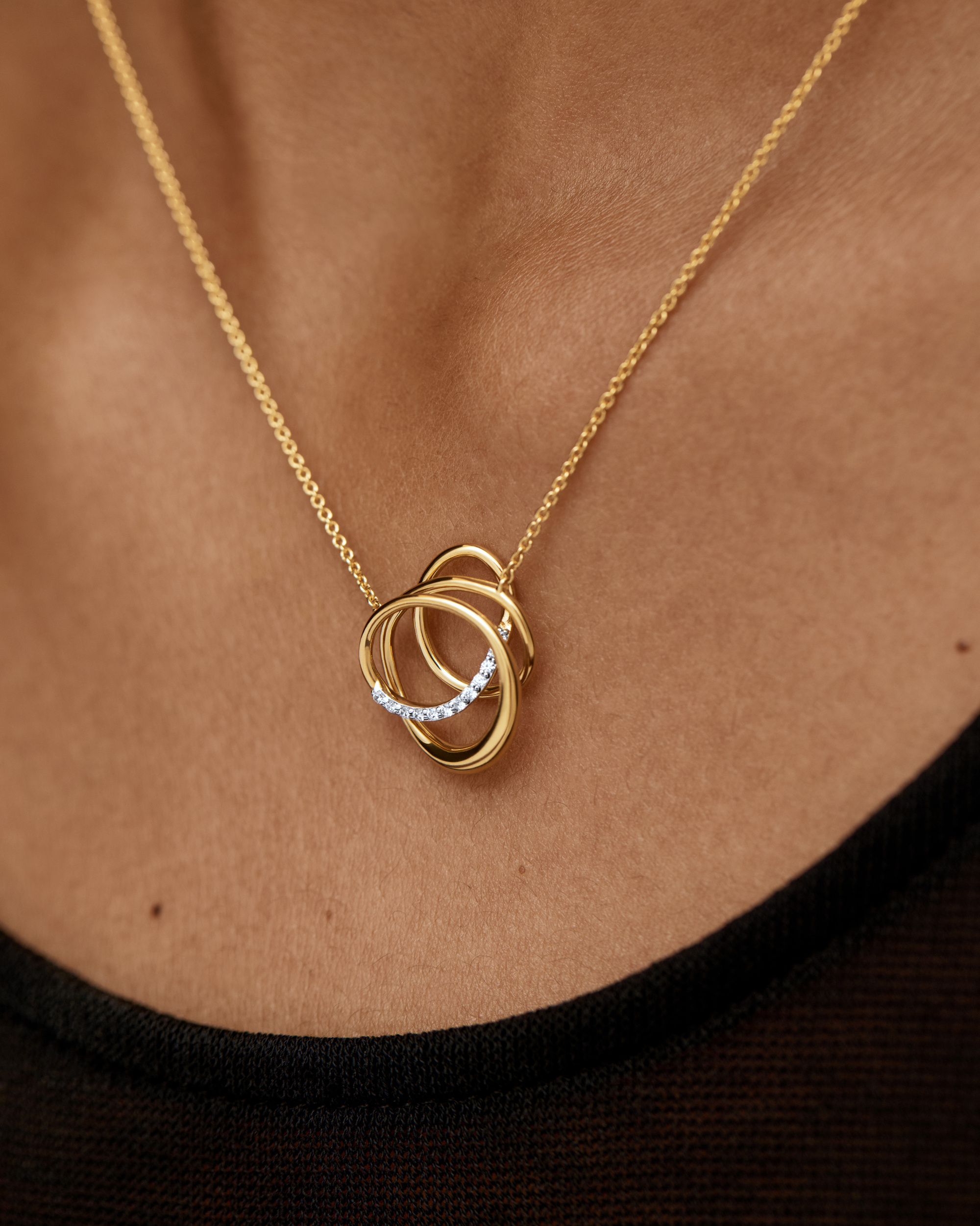 Nura Wrap Pavé Diamond Necklace in 18k Gold Vermeil on Sterling