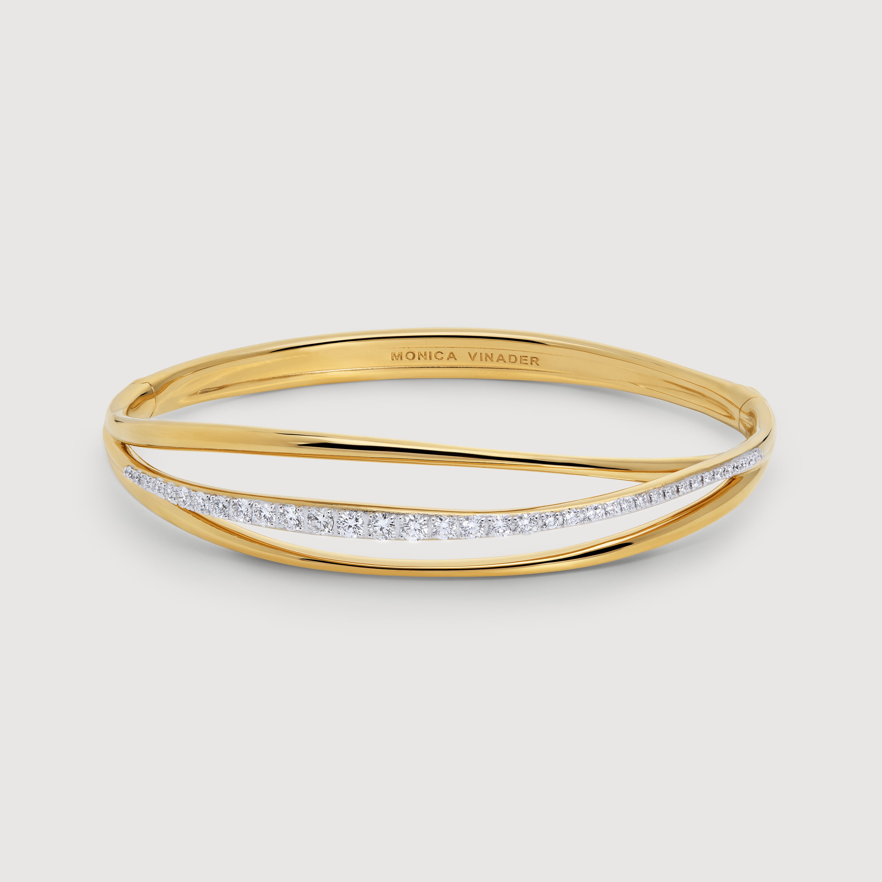 Nura Wrap Pavé Diamond Bangle in 18k Gold Vermeil on Sterling