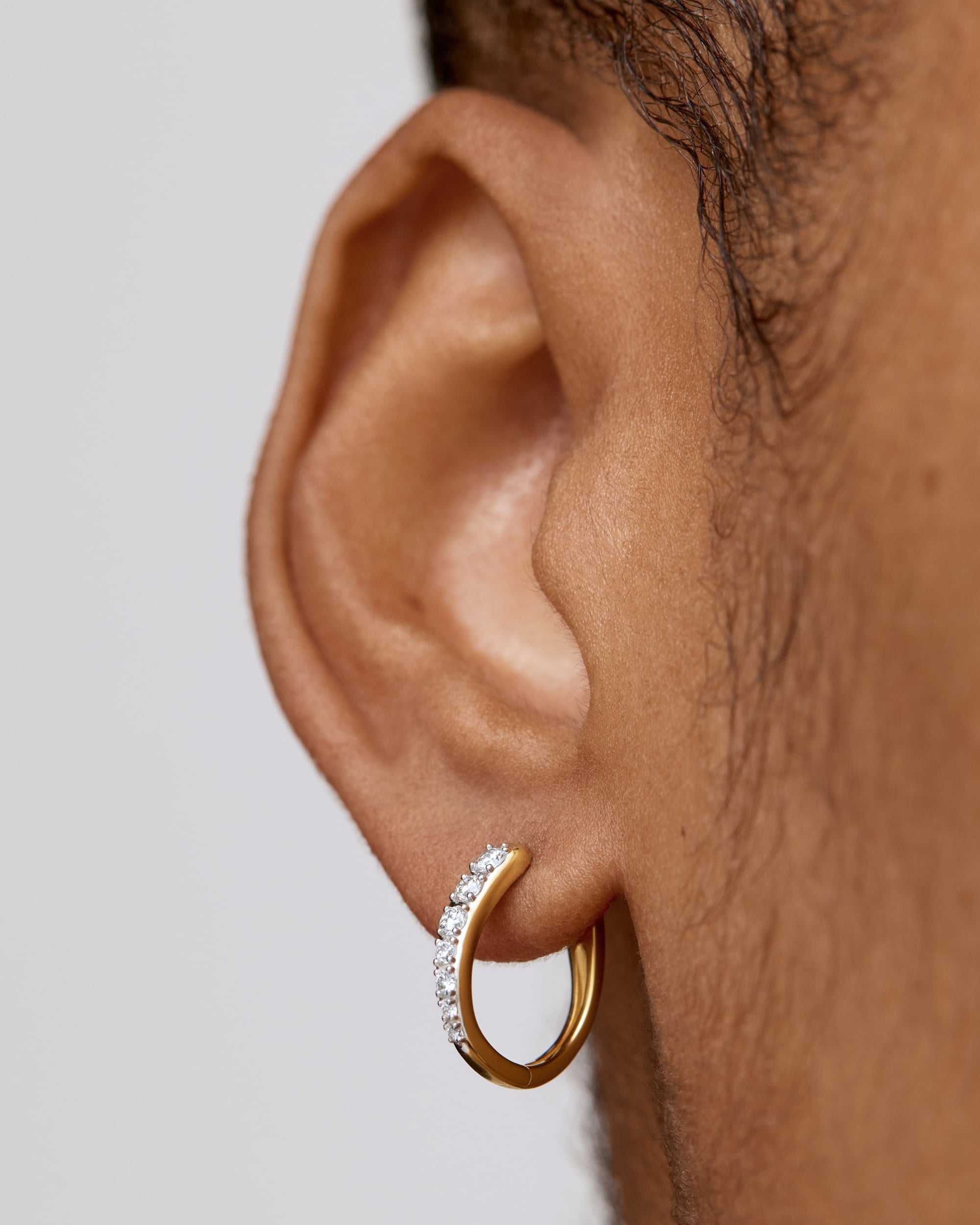 Riva Pavé Diamond Small Hoop Earrings in 18k Gold Vermeil on