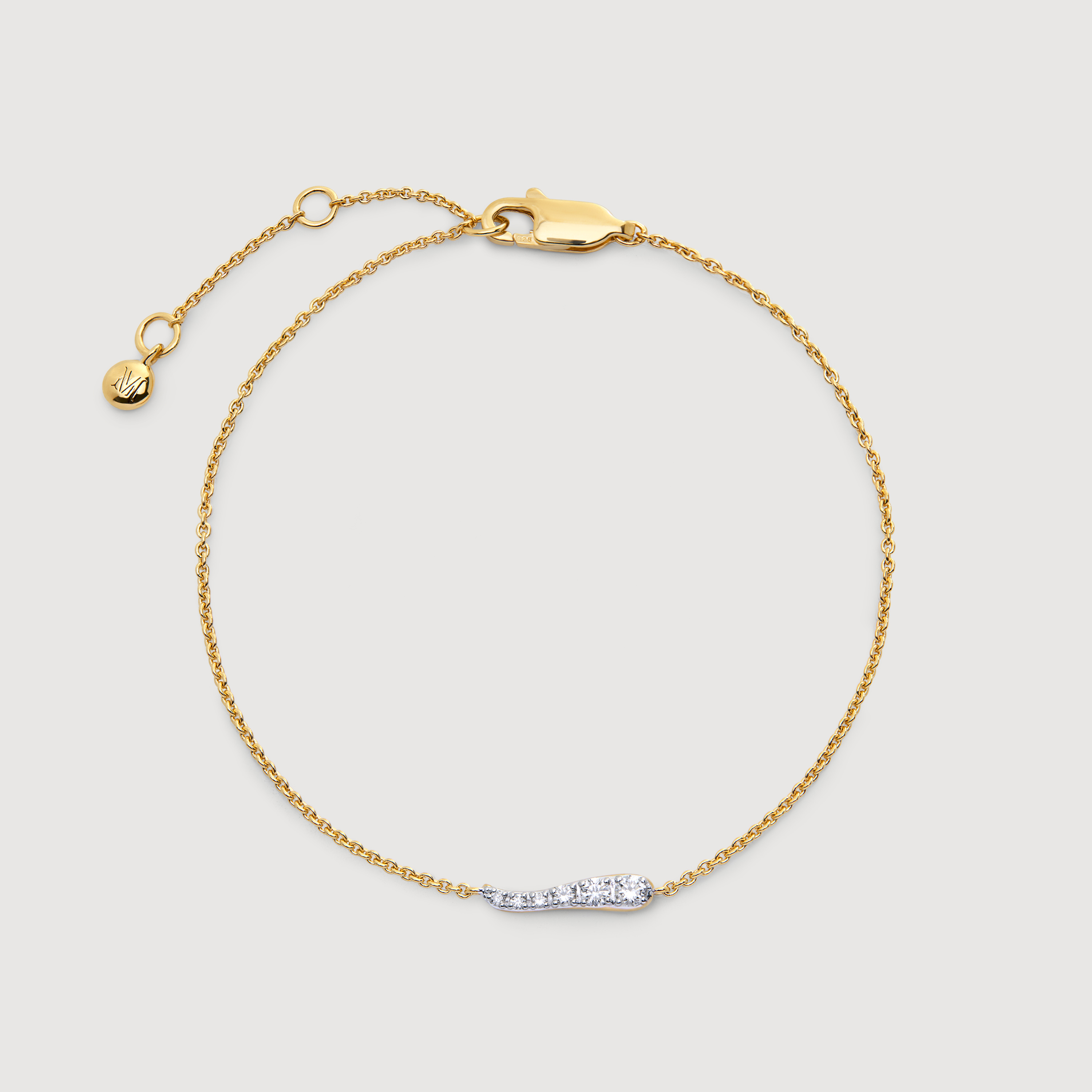 Riva Pavé Diamond Chain Bracelet in 18k Gold Vermeil on Sterling